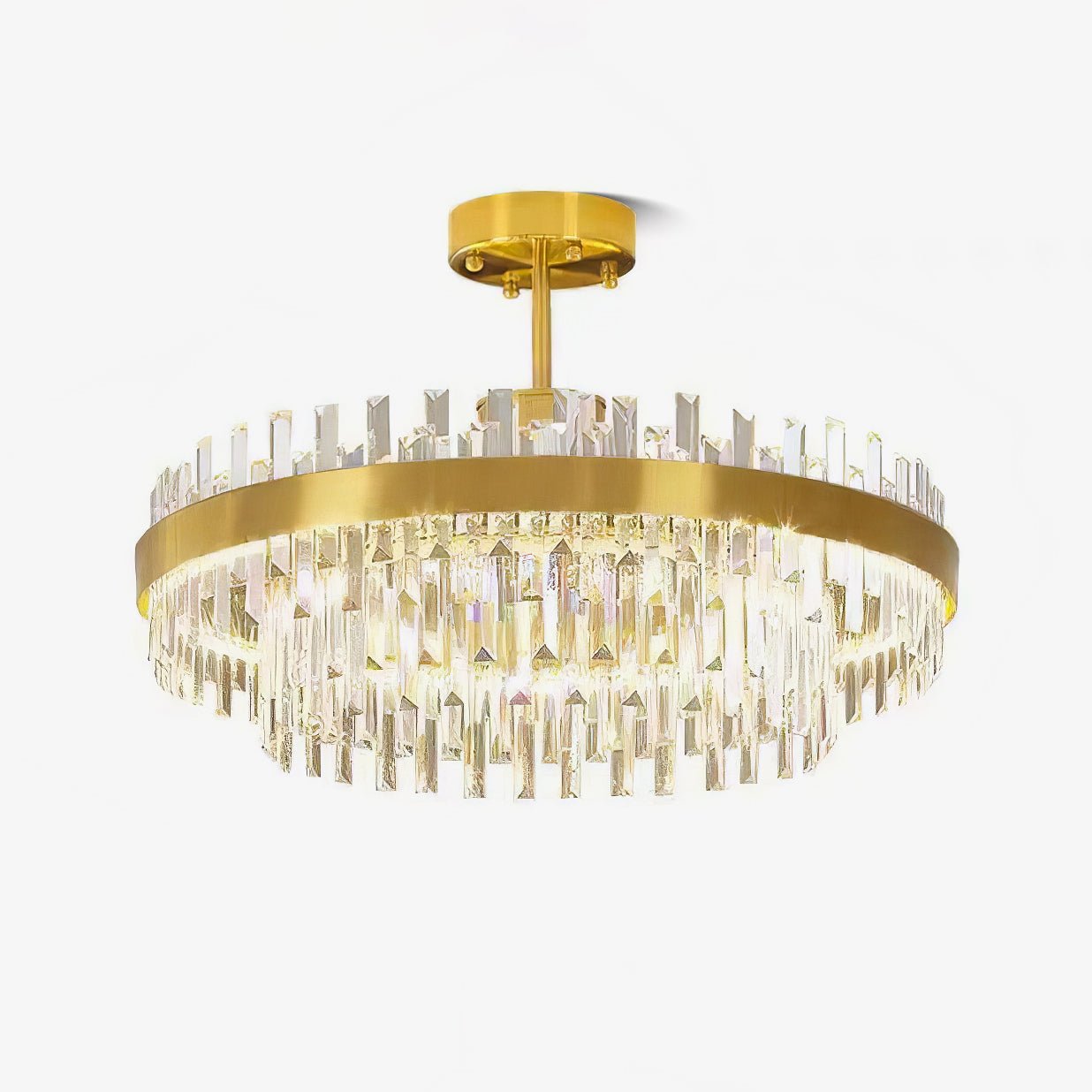 Lustra Kronleuchter Messing Kristall Trommel Elegant-Letslighting