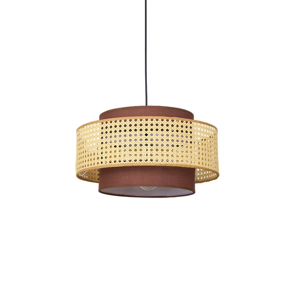 Zerither Rattan Stoff Anhänger Licht-Letslighting