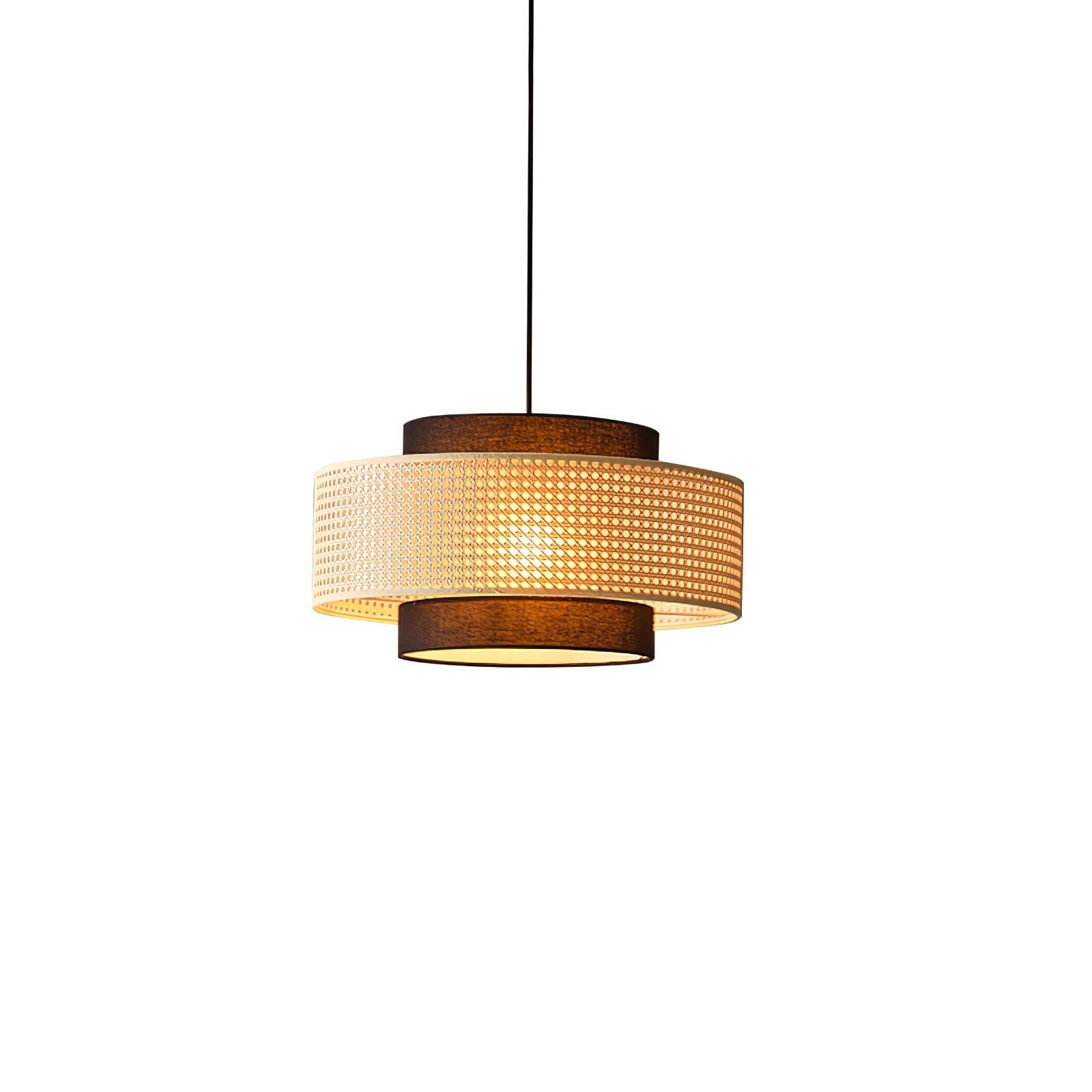 Zerither Rattan Stoff Anhänger Licht-Letslighting