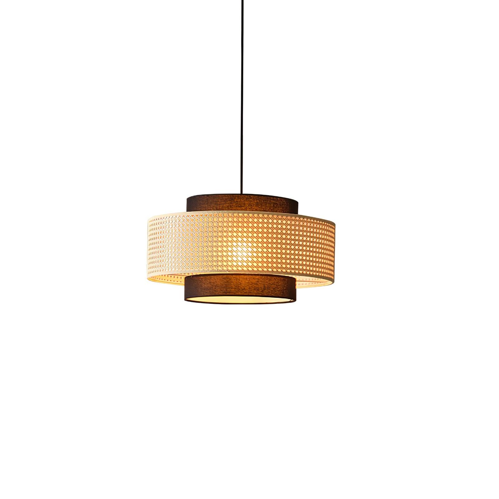 Zerither Rattan Stoff Anhänger Licht-Letslighting