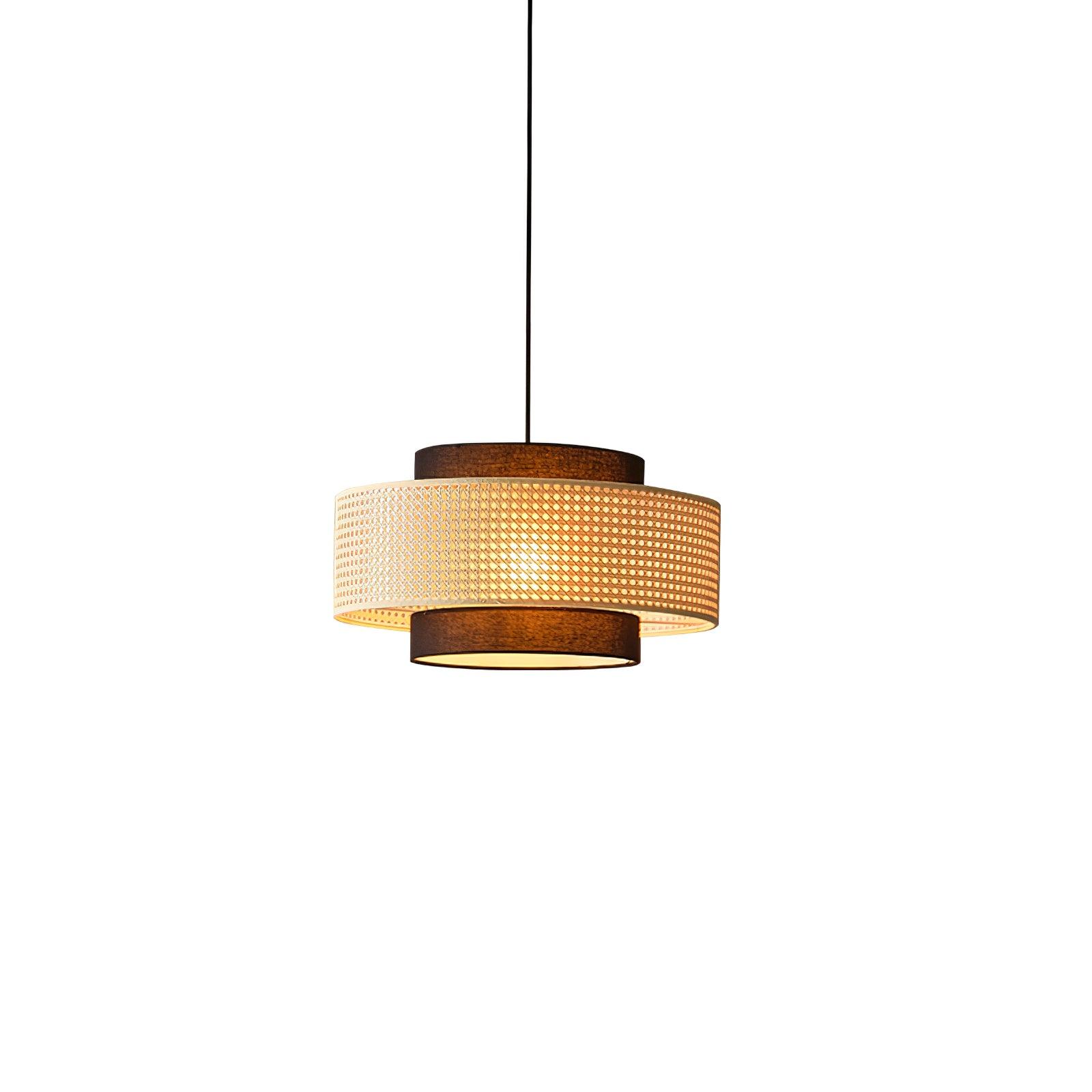 Zerither Rattan Stoff Anhänger Licht-Letslighting