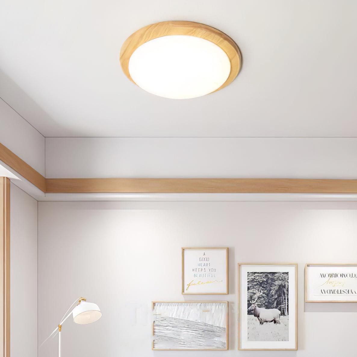 Myshae Modern Minimalistisch Trommel Holz Deckenleuchte-Letslighting