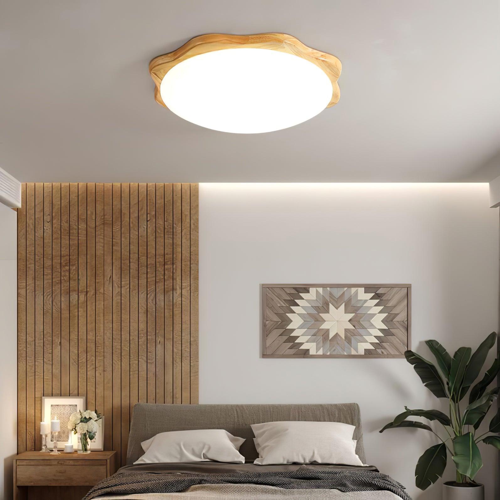 Myshae Modern Minimalistisch Trommel Holz Deckenleuchte-Letslighting