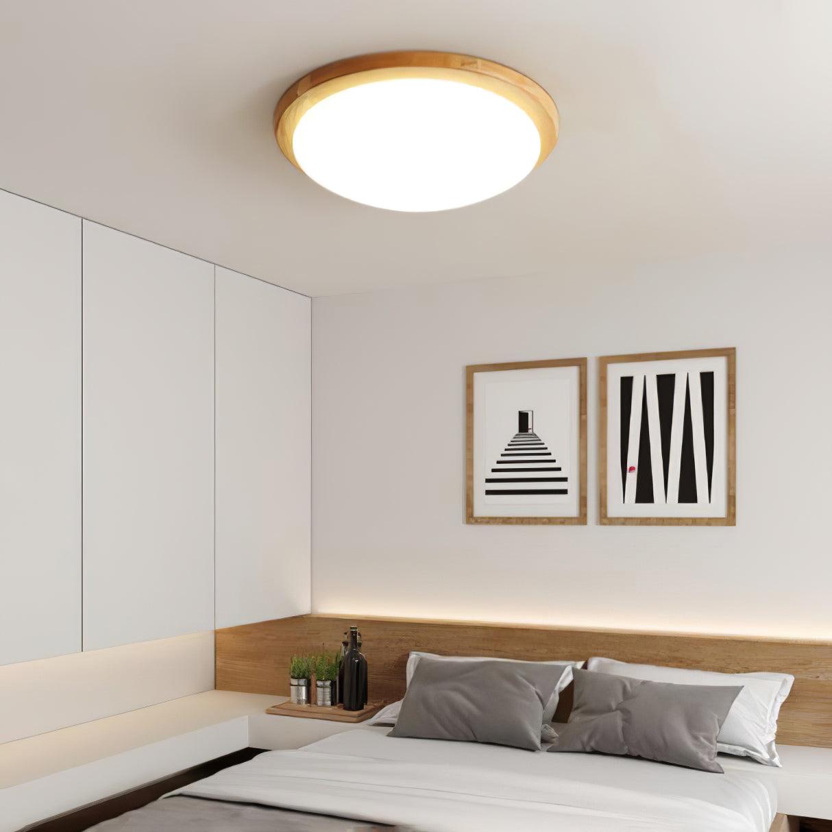 Myshae Modern Minimalistisch Trommel Holz Deckenleuchte-Letslighting