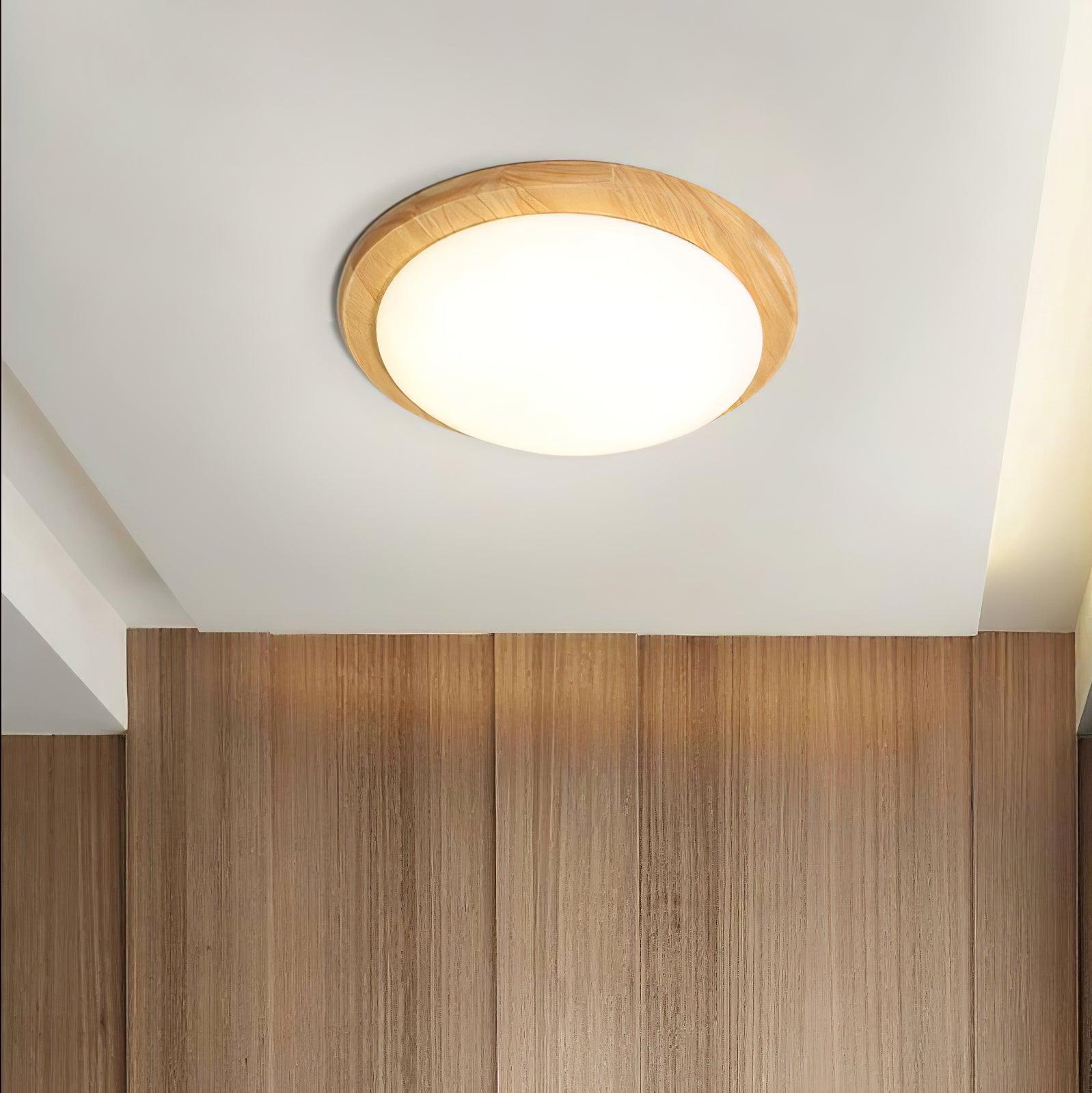 Myshae Modern Minimalistisch Trommel Holz Deckenleuchte-Letslighting