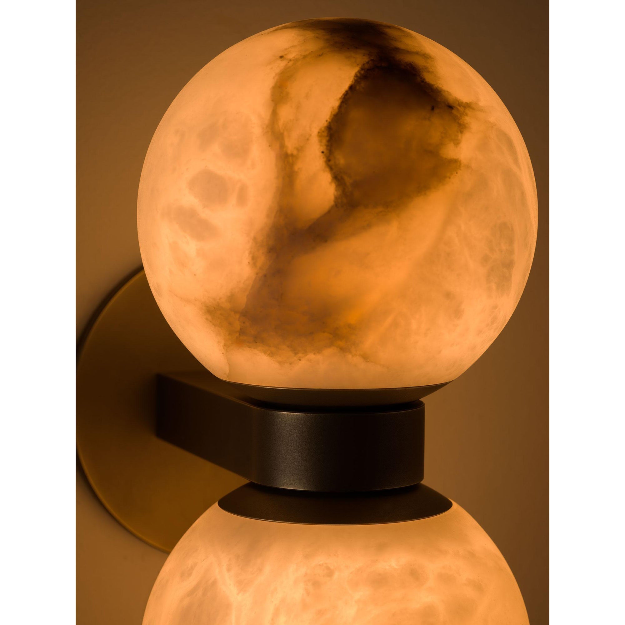 Lush Modern Minimalist Globe Alabaster Wall Lamp - Letslighting