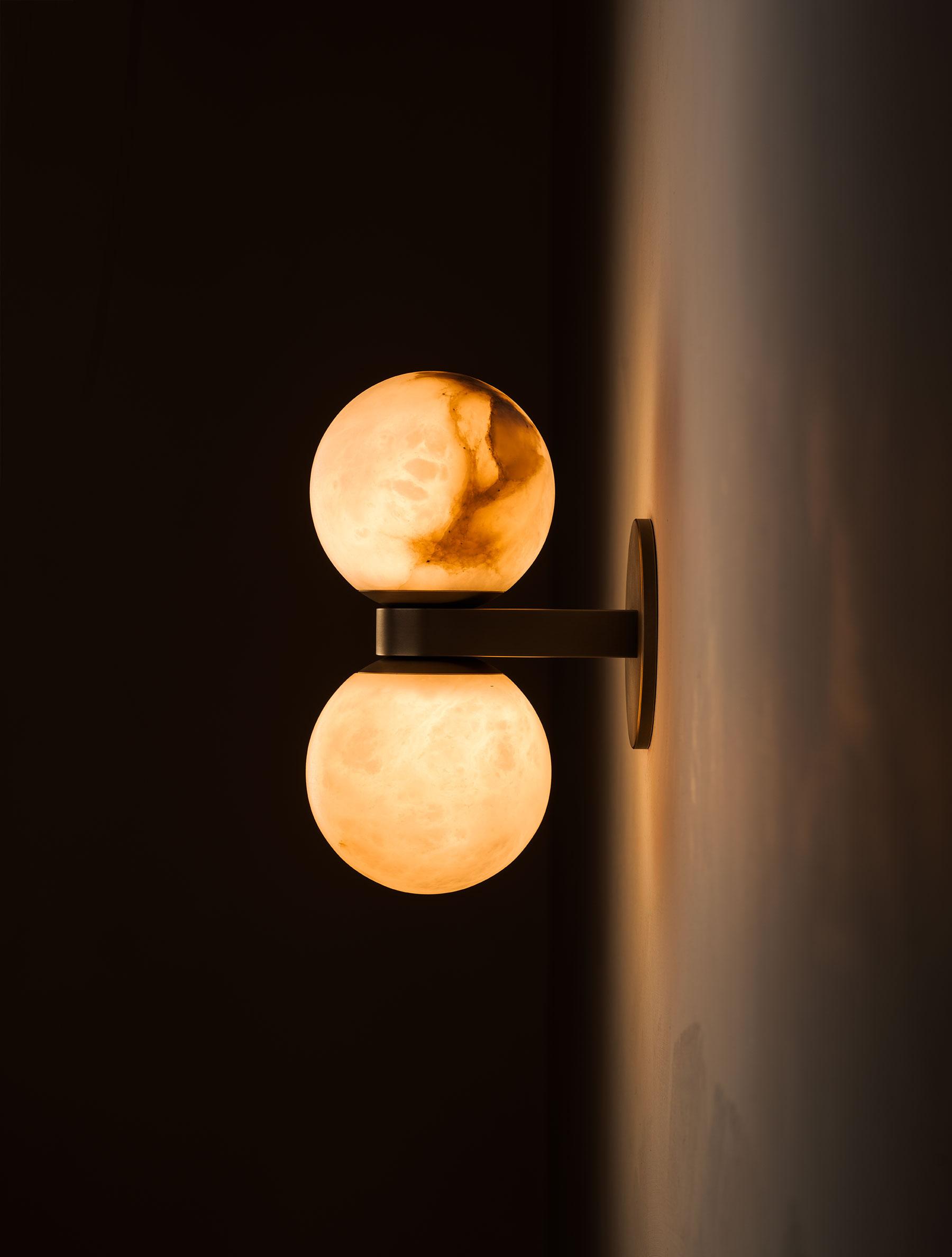 Lush Modern Minimalist Globe Alabaster Wall Lamp - Letslighting