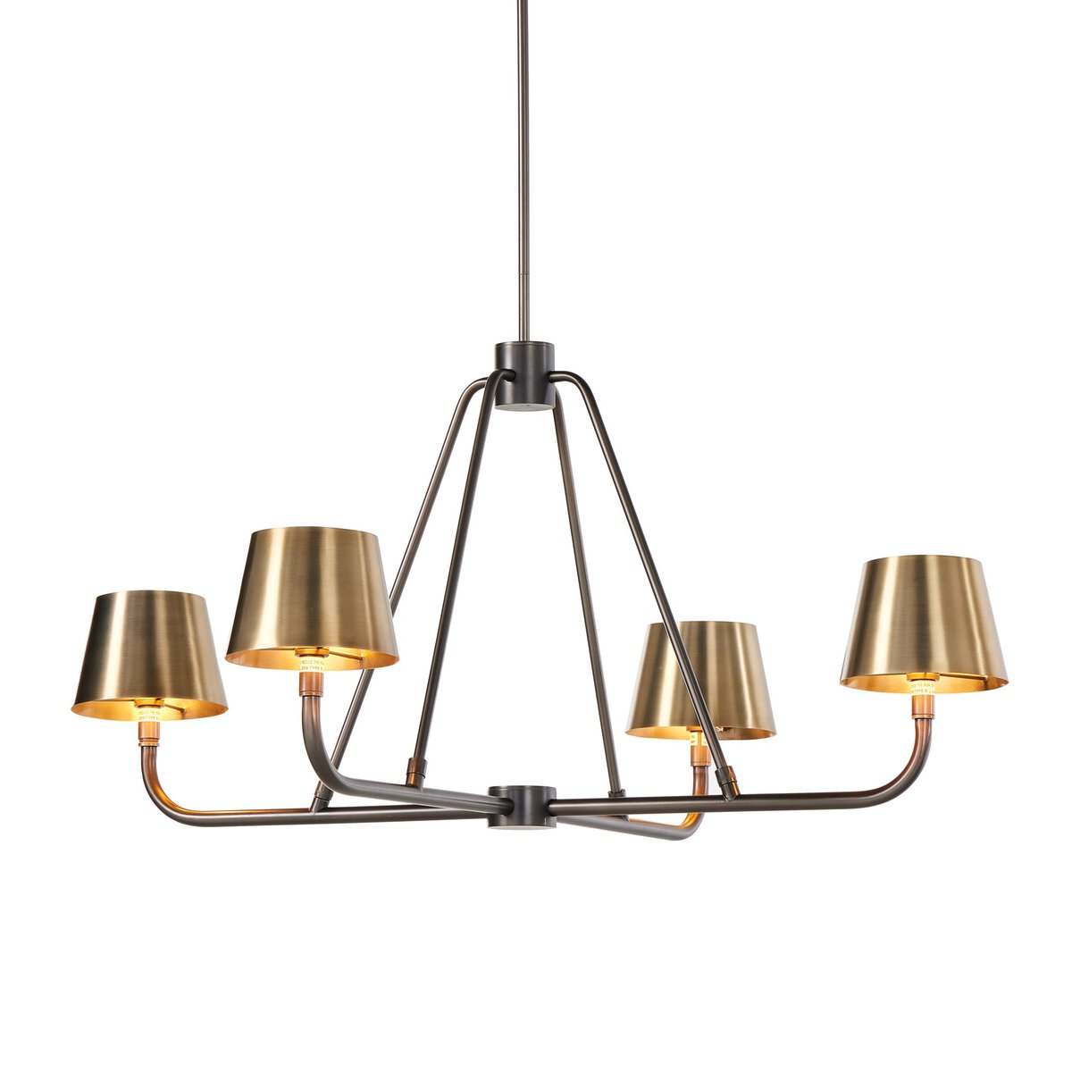 Nook Industrieller Vintage Kronleuchter aus Messing-Letslighting