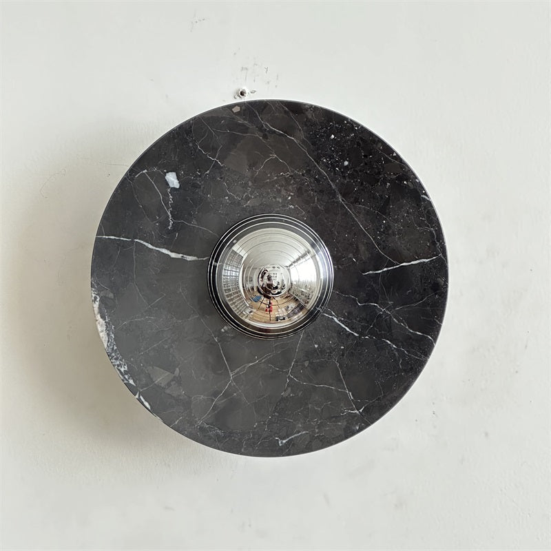 Alba Modern Minimalist Chrome Marble Metal Wall Lamp - Letslighting