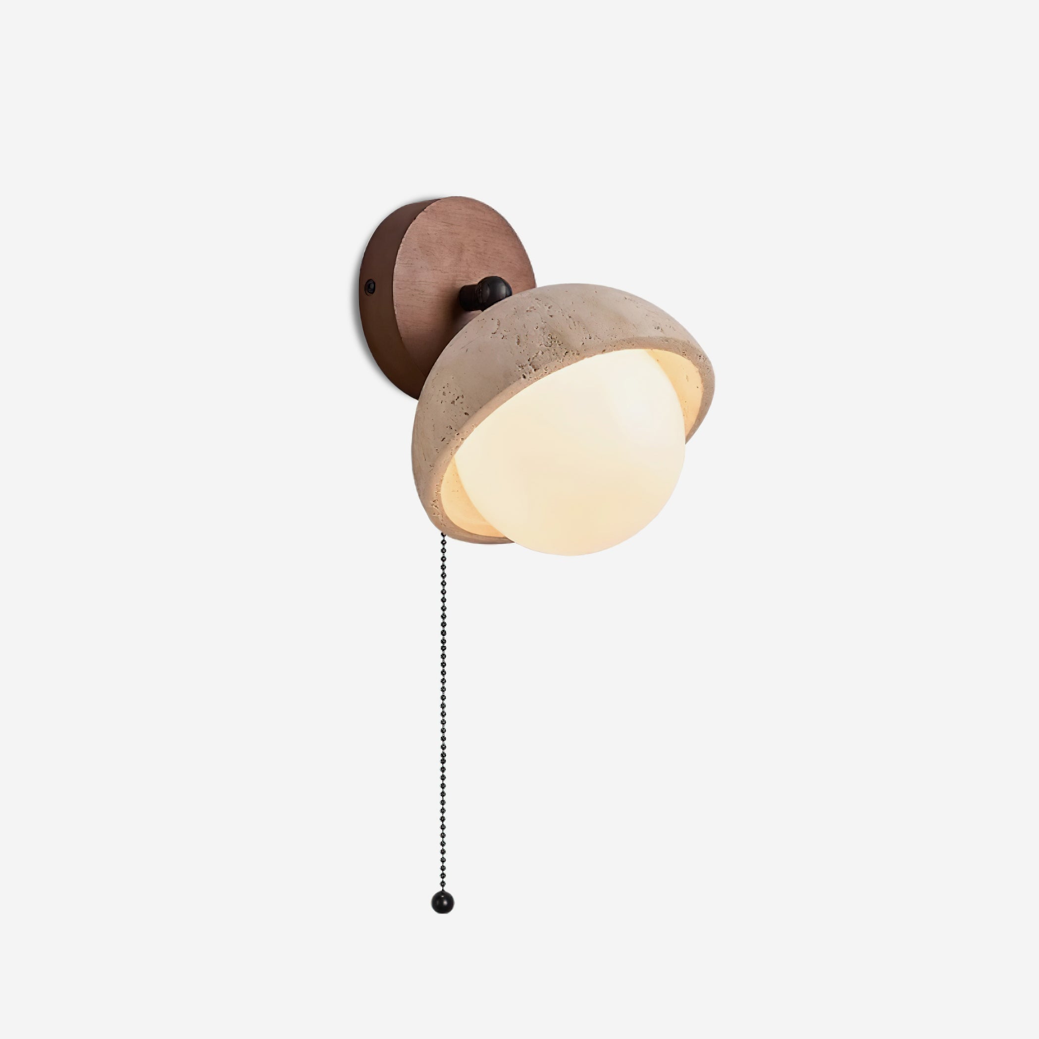 Wall Lamp Travertine and Wood Minimalist Soft Glow Modern Accent - Letslighting