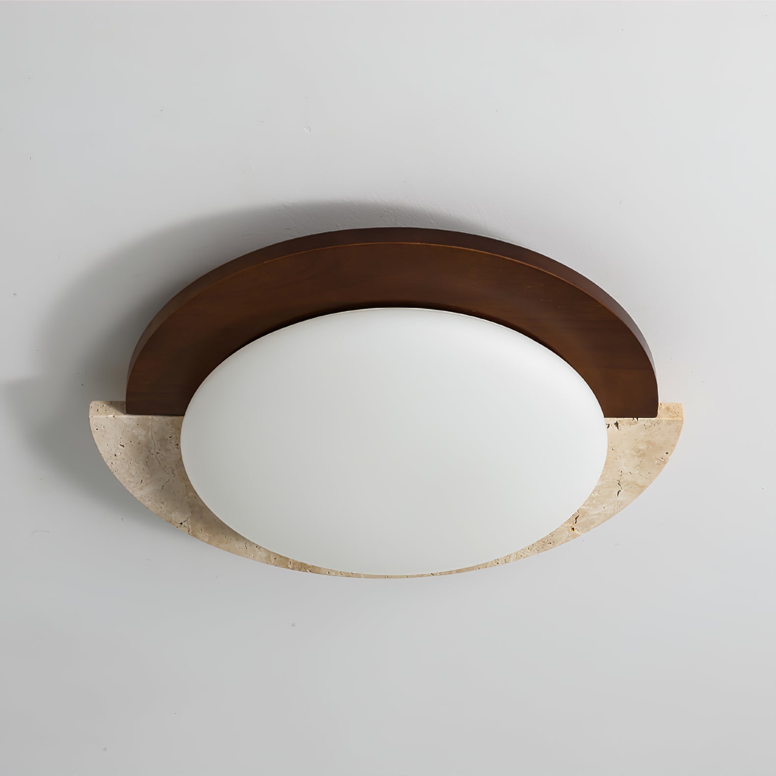 Ivnoran Arc-Rim Travertine Ceiling Light - Neutralighting