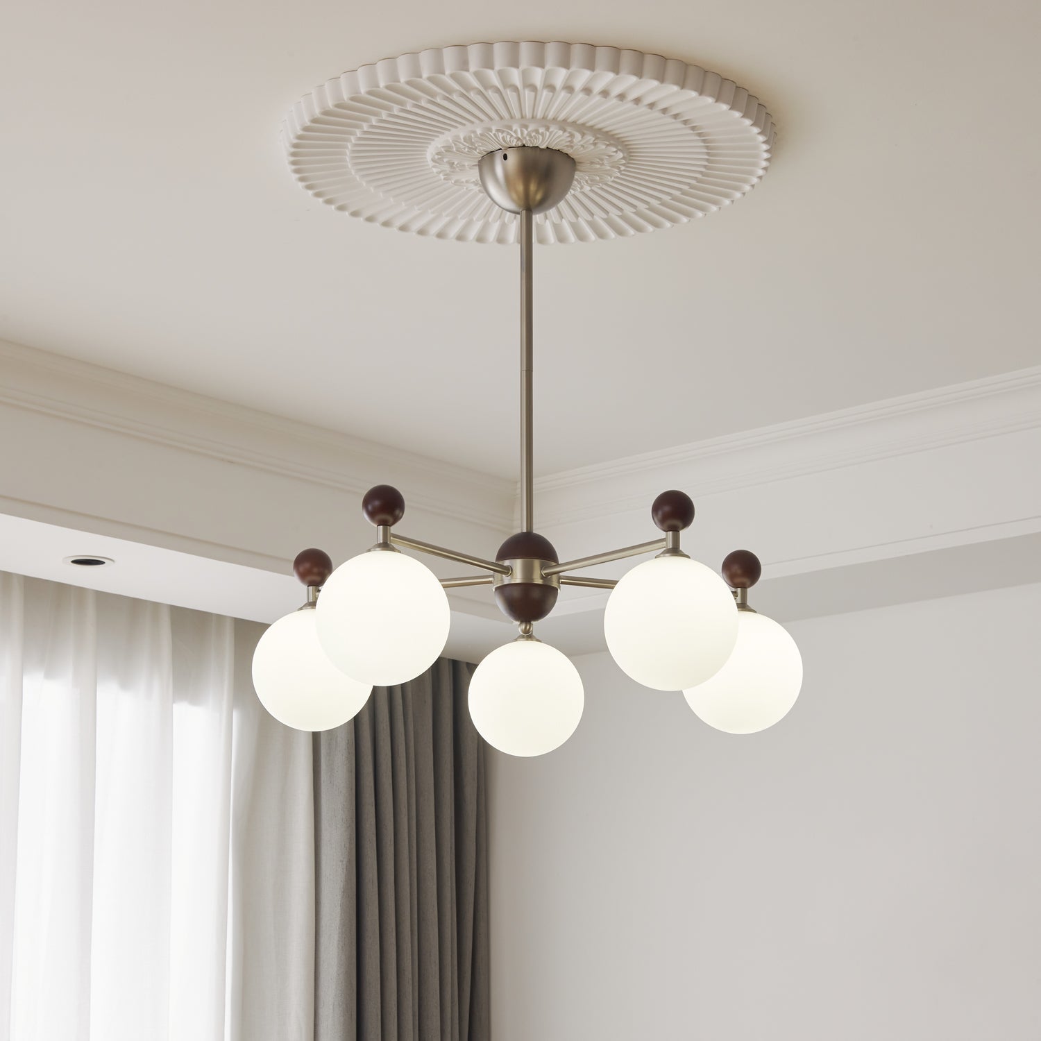 Cimirora Traditionelle Eleganz Holz Glas Kronleuchter-Letslighting
