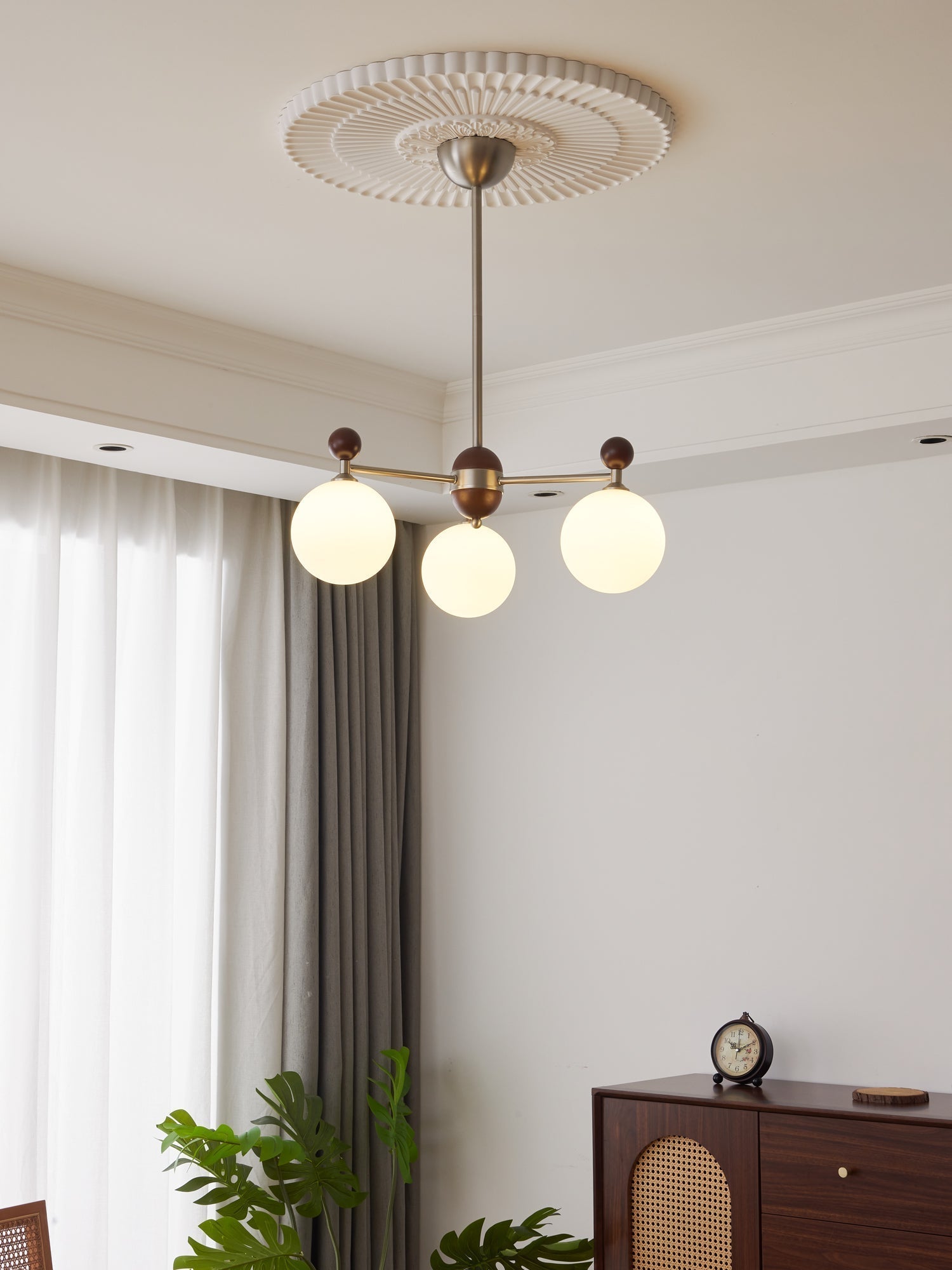Cimirora Traditionelle Eleganz Holz Glas Kronleuchter-Letslighting