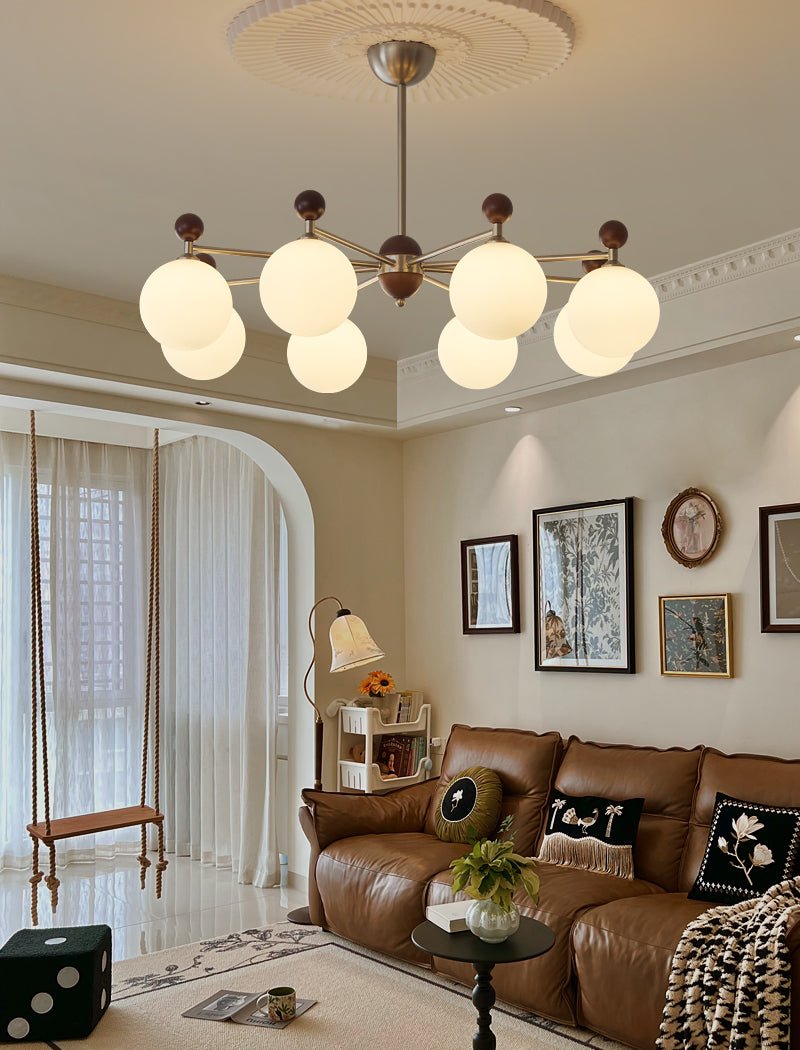 Cimirora Traditionelle Eleganz Holz Glas Kronleuchter-Letslighting