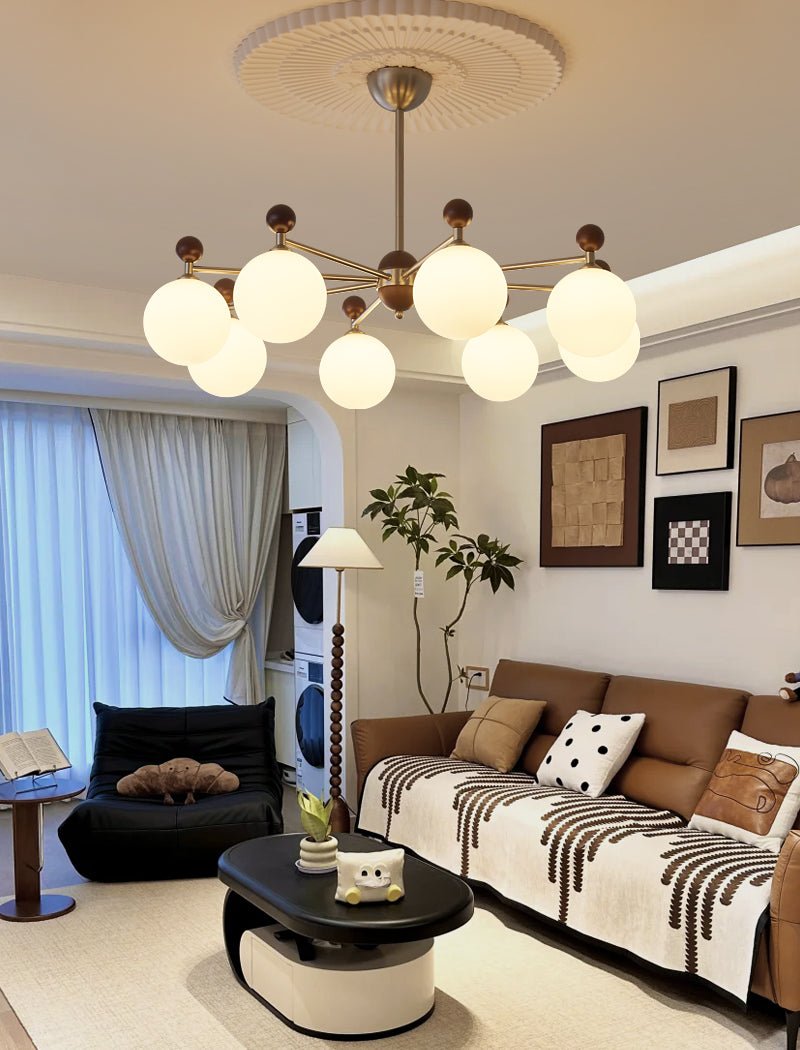 Cimirora Traditionelle Eleganz Holz Glas Kronleuchter-Letslighting