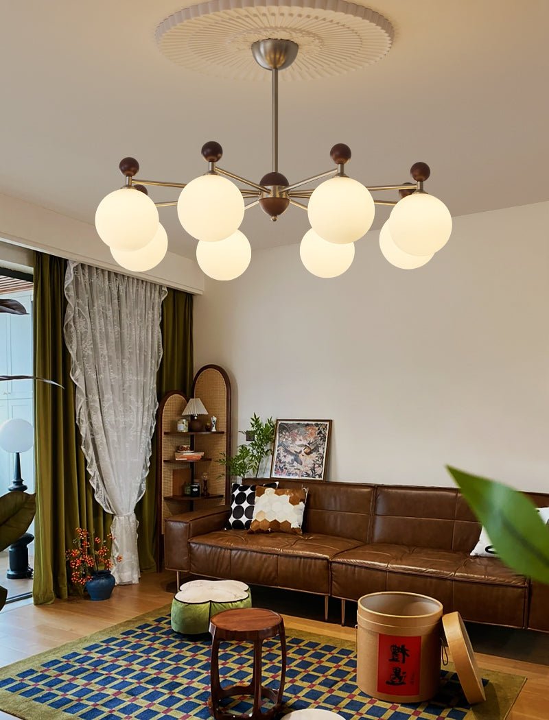 Cimirora Traditionelle Eleganz Holz Glas Kronleuchter-Letslighting