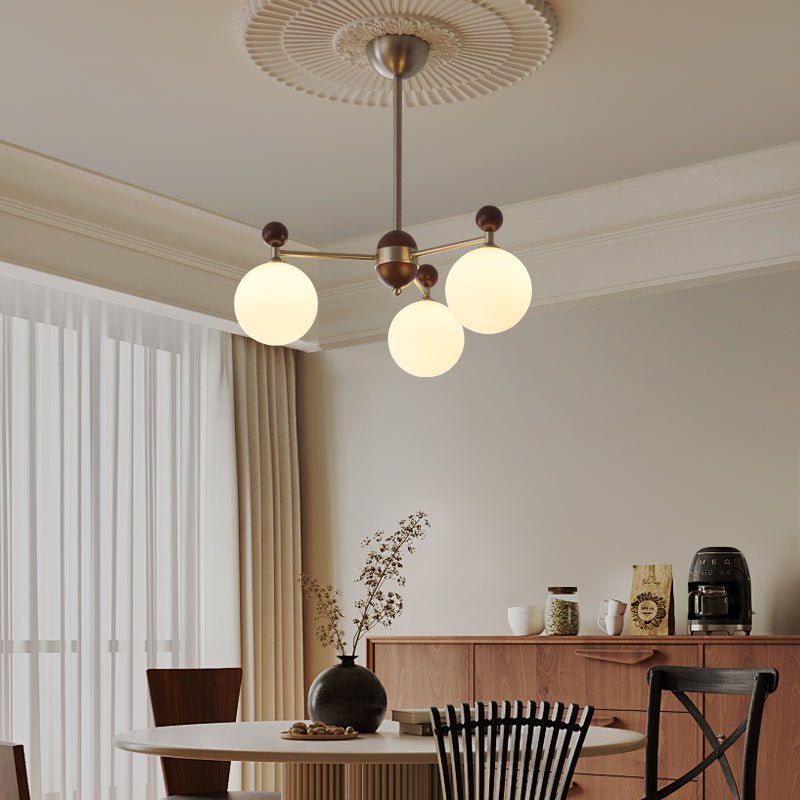 Cimirora Traditionelle Eleganz Holz Glas Kronleuchter-Letslighting
