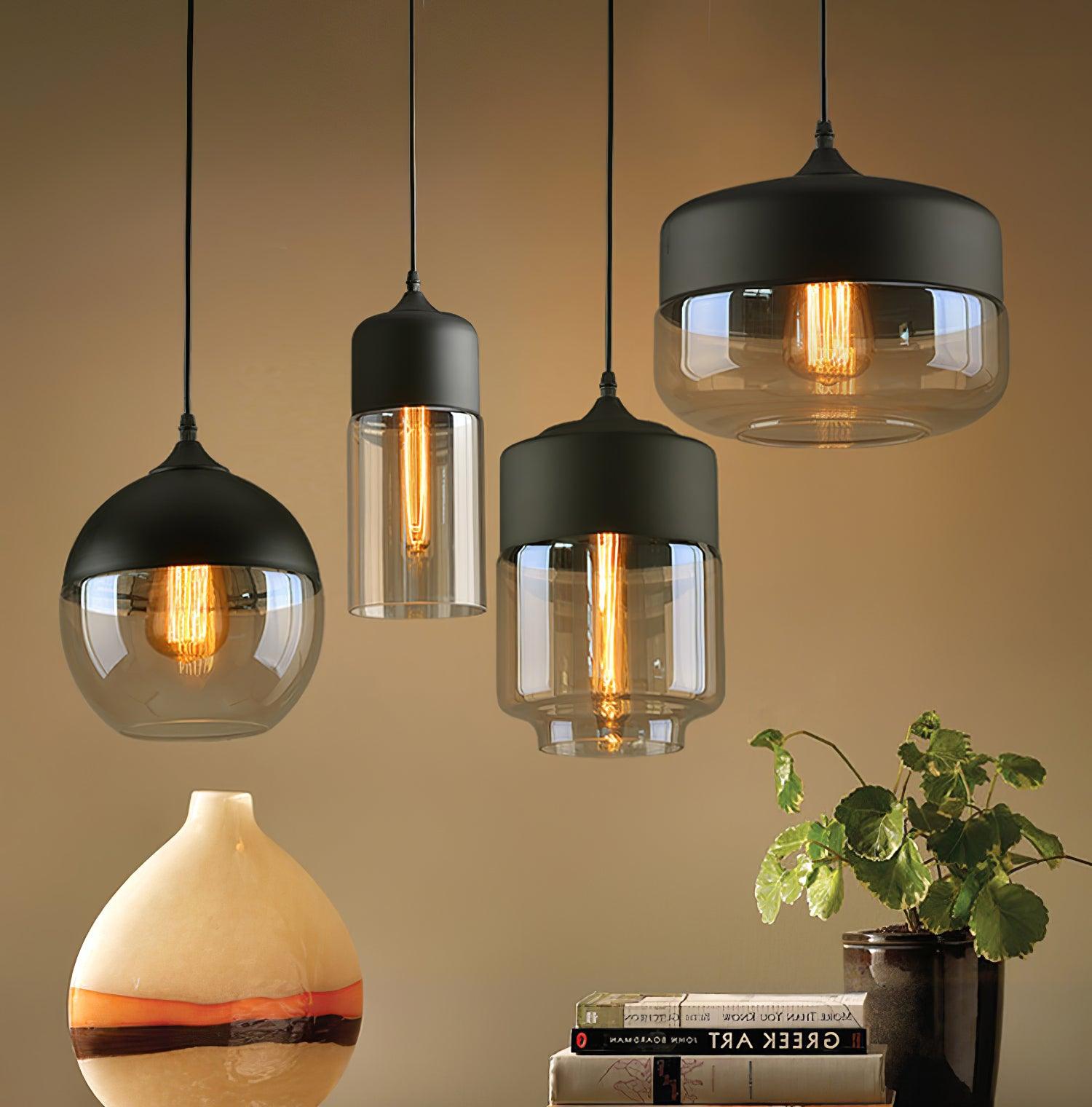 Aura Industriell Glas Pendelleuchte-Letslighting