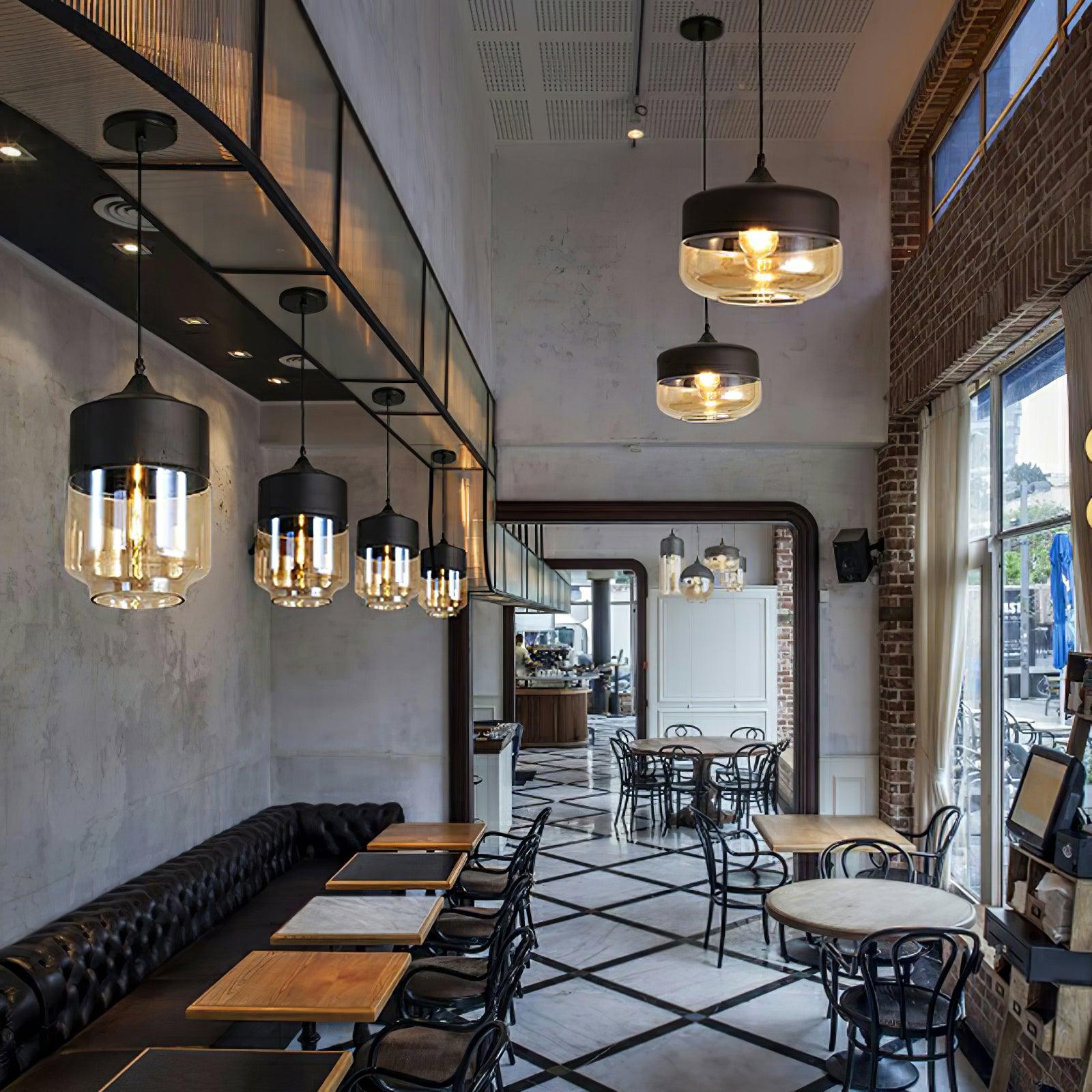 Aura Industriell Glas Pendelleuchte-Letslighting
