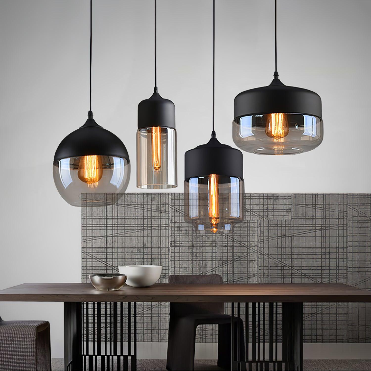 Aura Industriell Glas Pendelleuchte-Letslighting