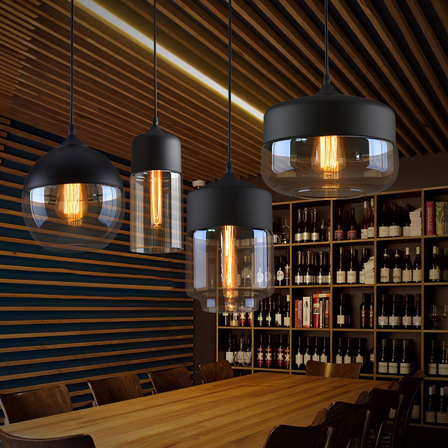 Aura Industriell Glas Pendelleuchte-Letslighting