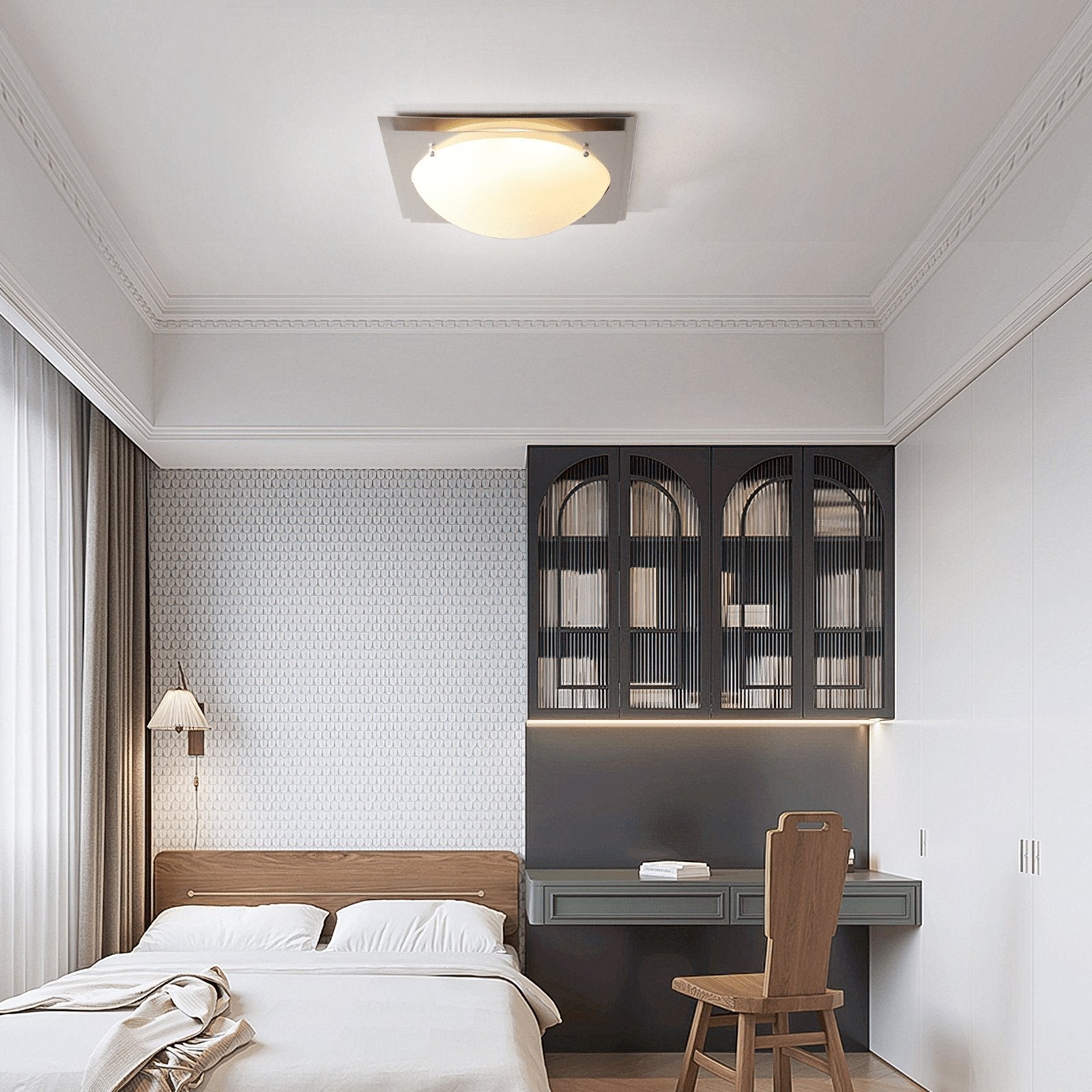 Astrain Deckenleuchte aus Glas und Stahl-Letslighting