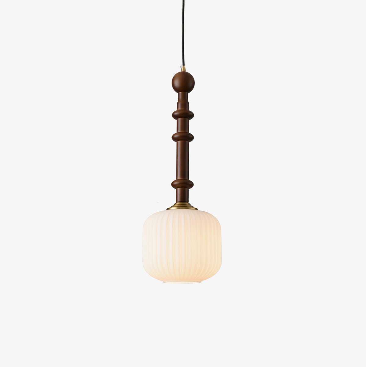 Iliror Traditionelle Kunst-Pendelleuchte aus Holz und Glas-Letslighting