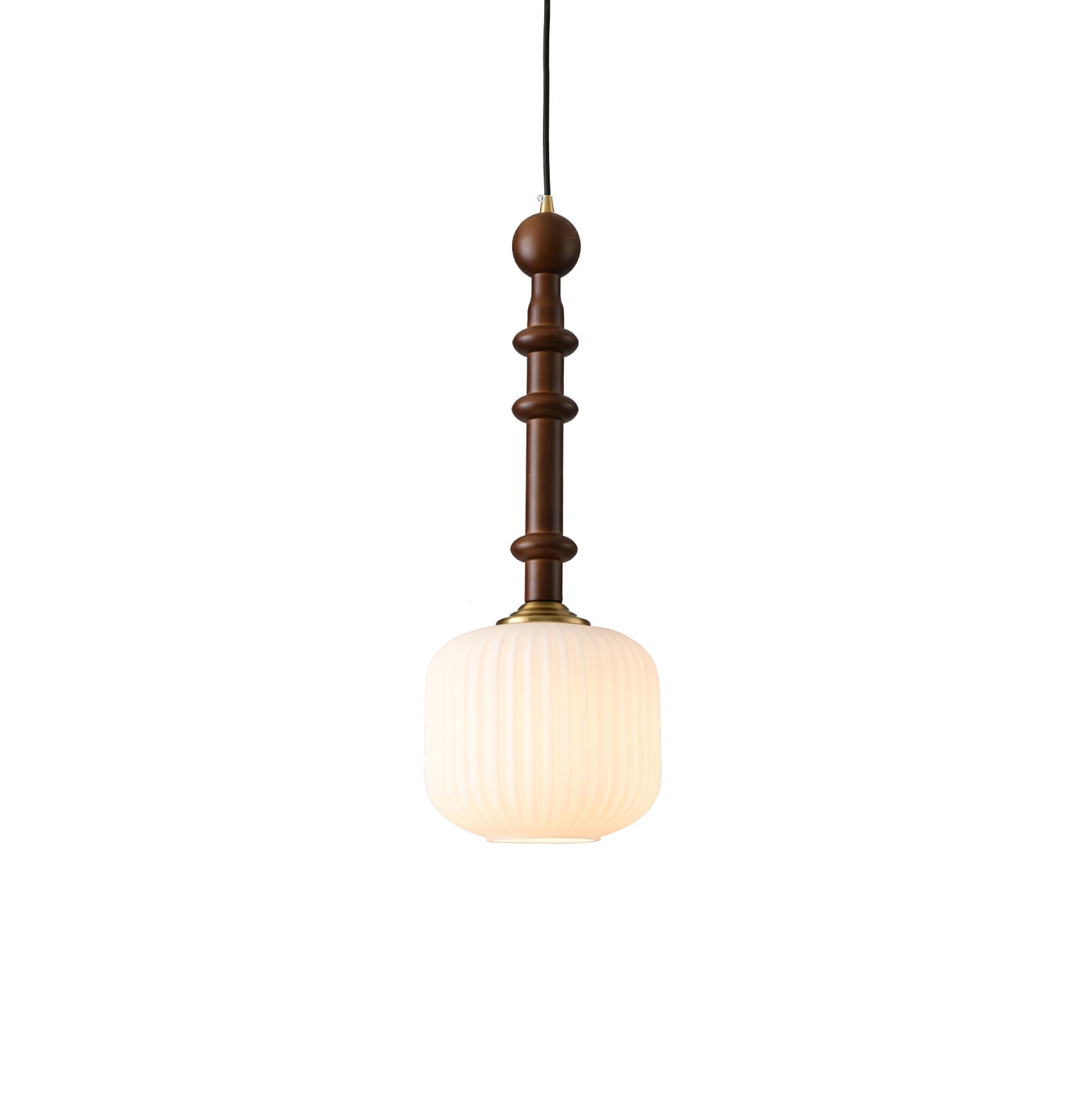 Iliror Traditionelle Kunst-Pendelleuchte aus Holz und Glas-Letslighting