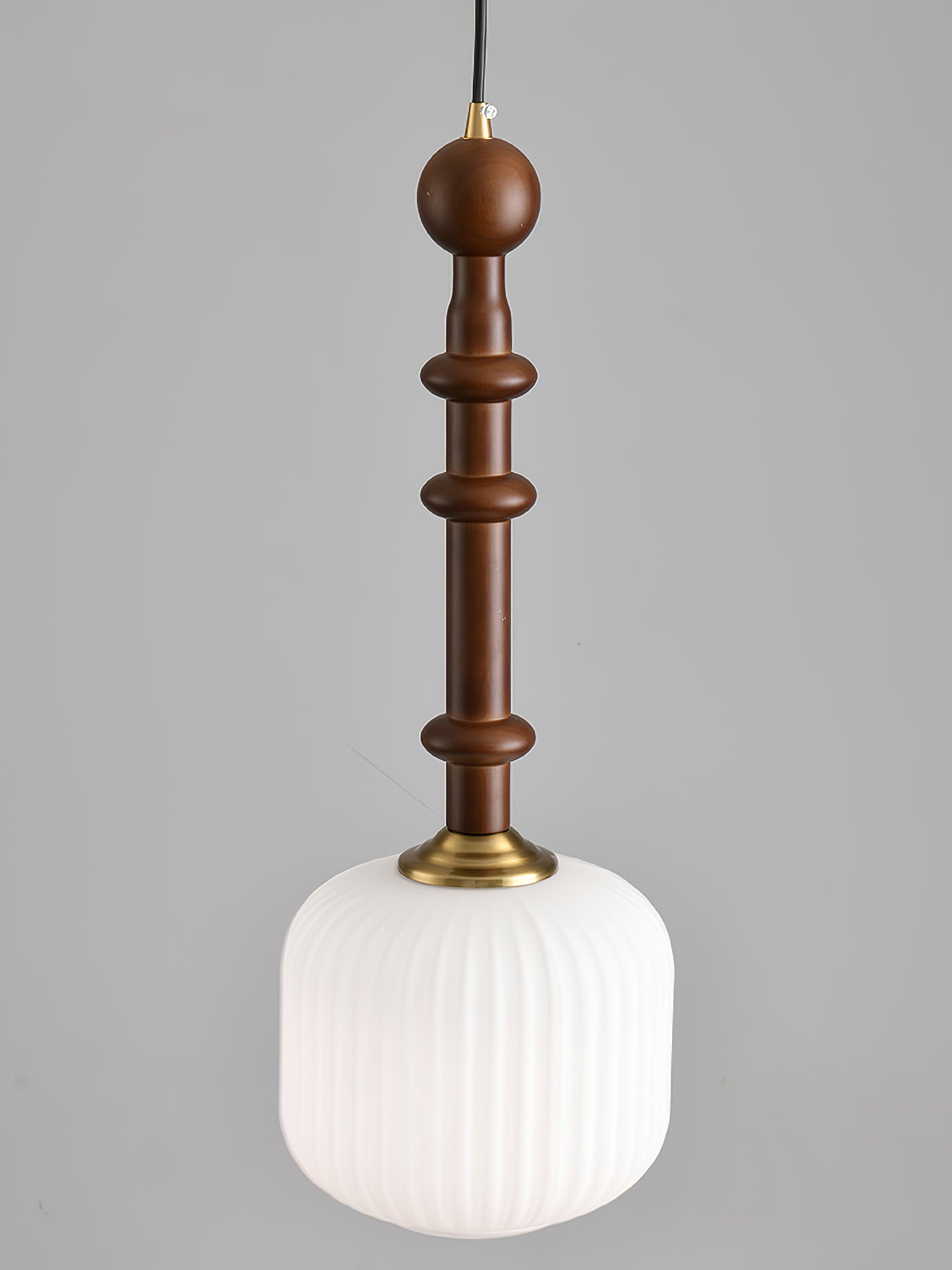 Iliror Traditionelle Kunst-Pendelleuchte aus Holz und Glas-Letslighting