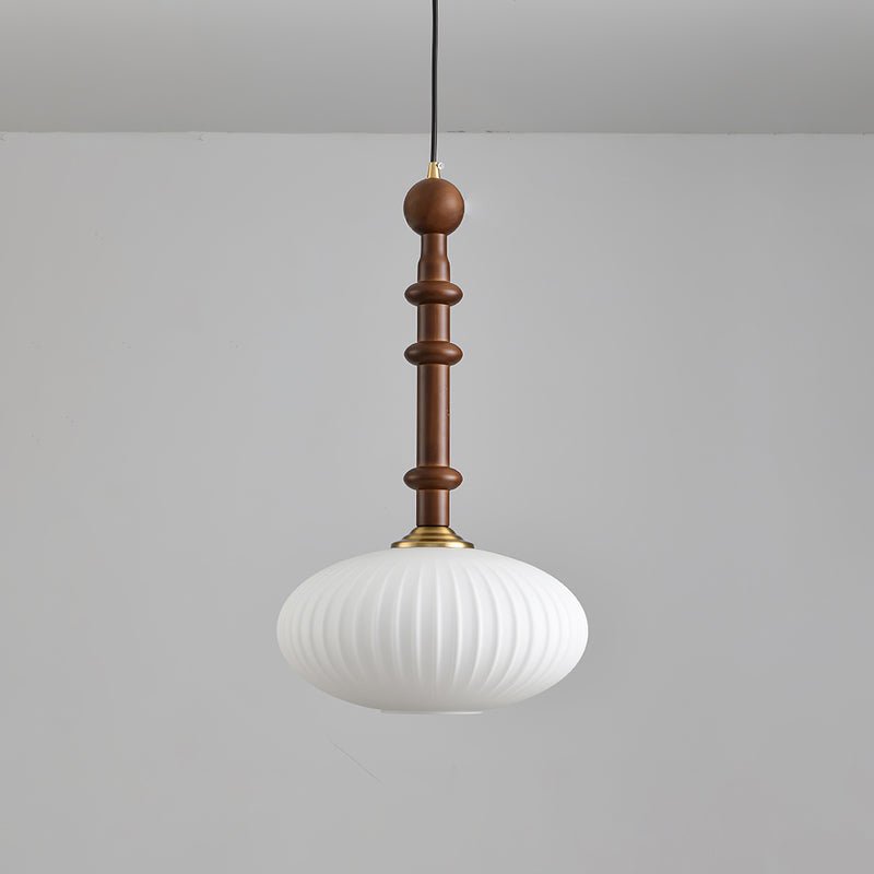Iliror Traditionelle Kunst-Pendelleuchte aus Holz und Glas-Letslighting