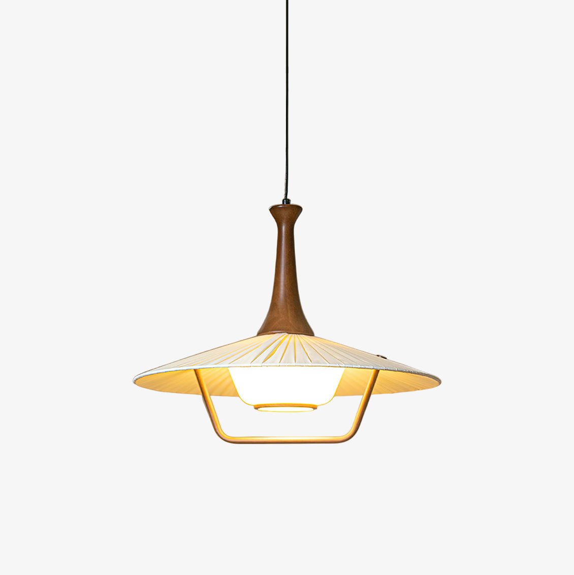 Mydorisra Klassische Stoff-Holz-Pendelleuchte-Letslighting