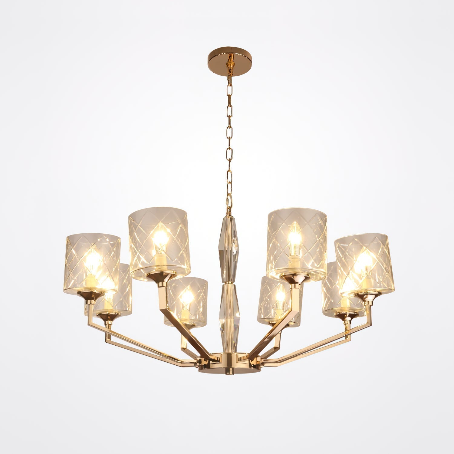 Dew Postmoderner Luxus Messing-Glas-Kronleuchter-Letslighting