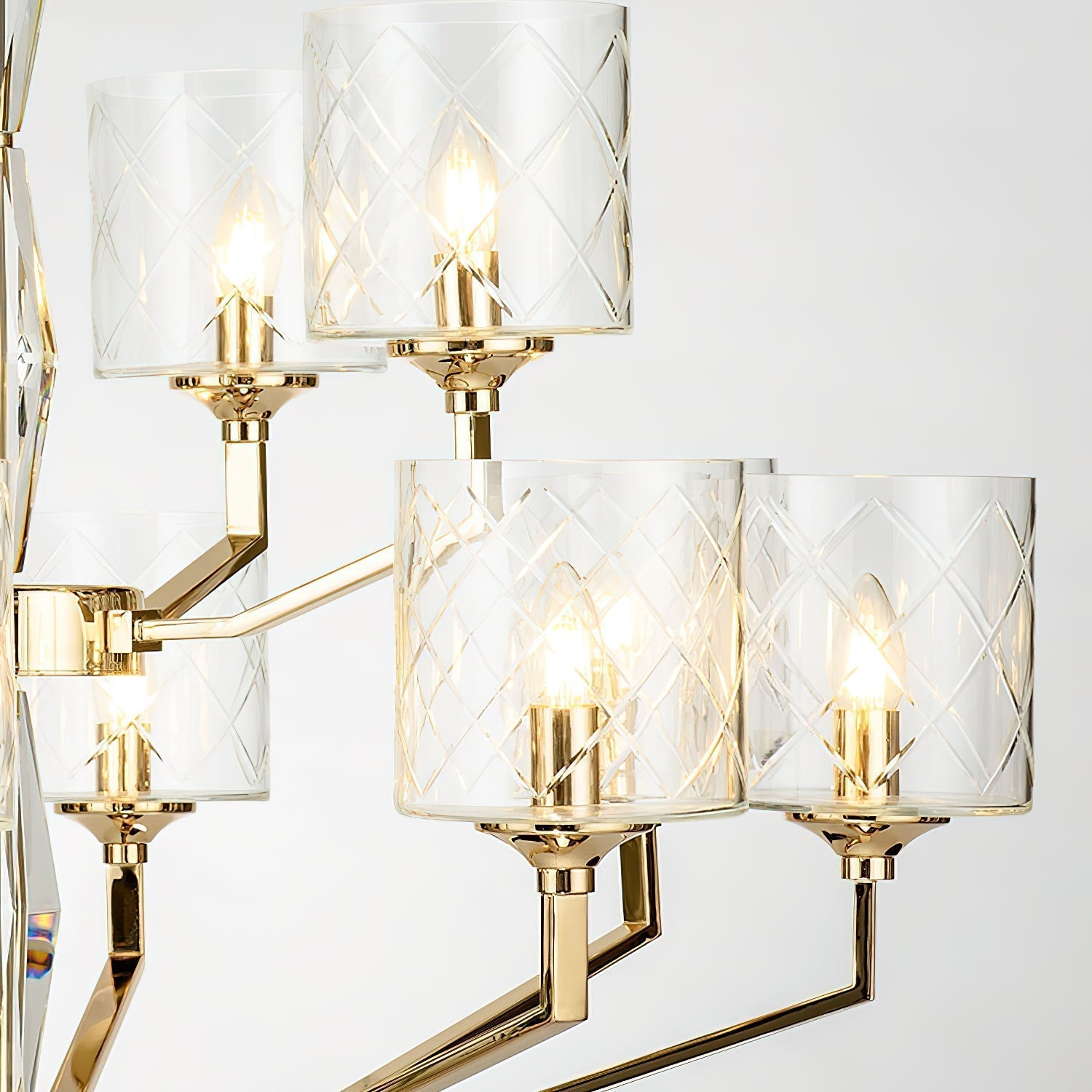 Dew Postmoderner Luxus Messing-Glas-Kronleuchter-Letslighting