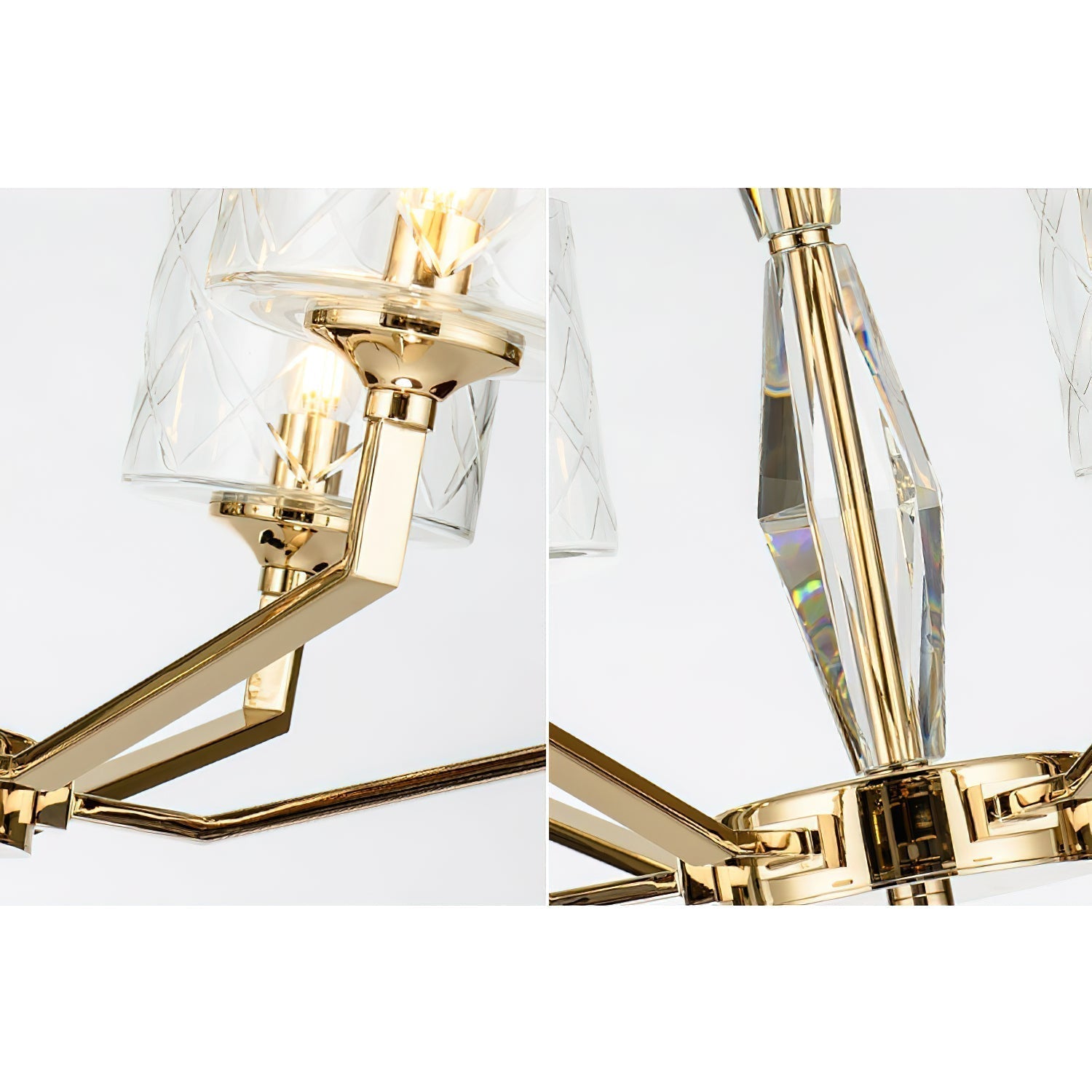 Dew Postmoderner Luxus Messing-Glas-Kronleuchter-Letslighting