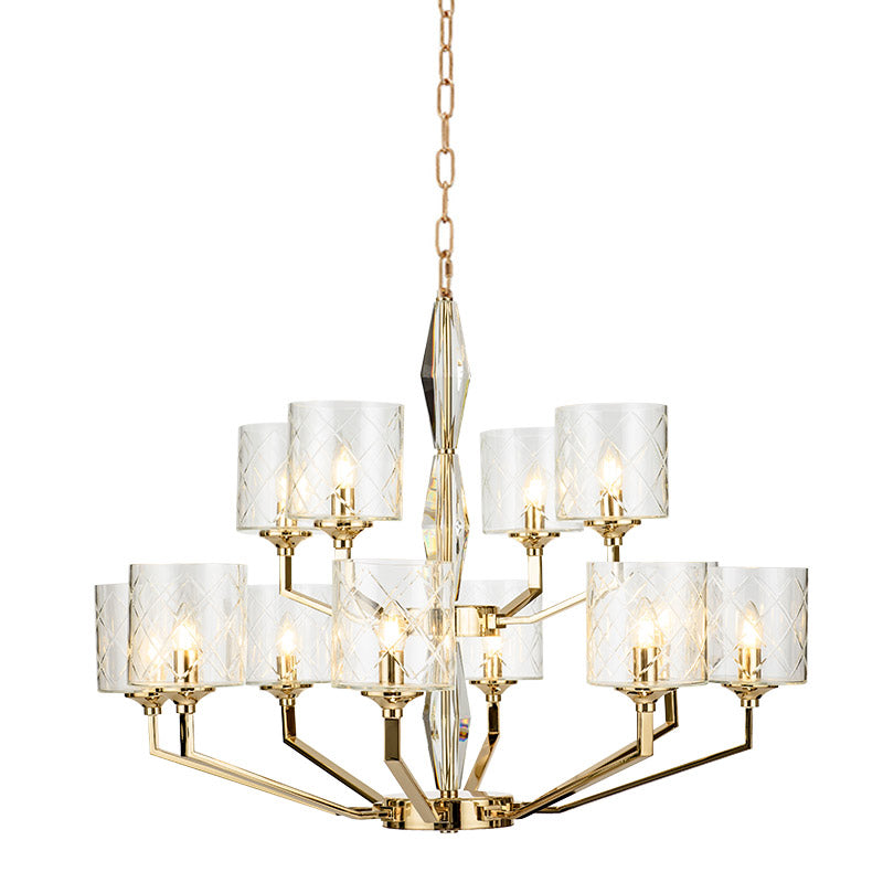 Dew Postmoderner Luxus Messing-Glas-Kronleuchter-Letslighting