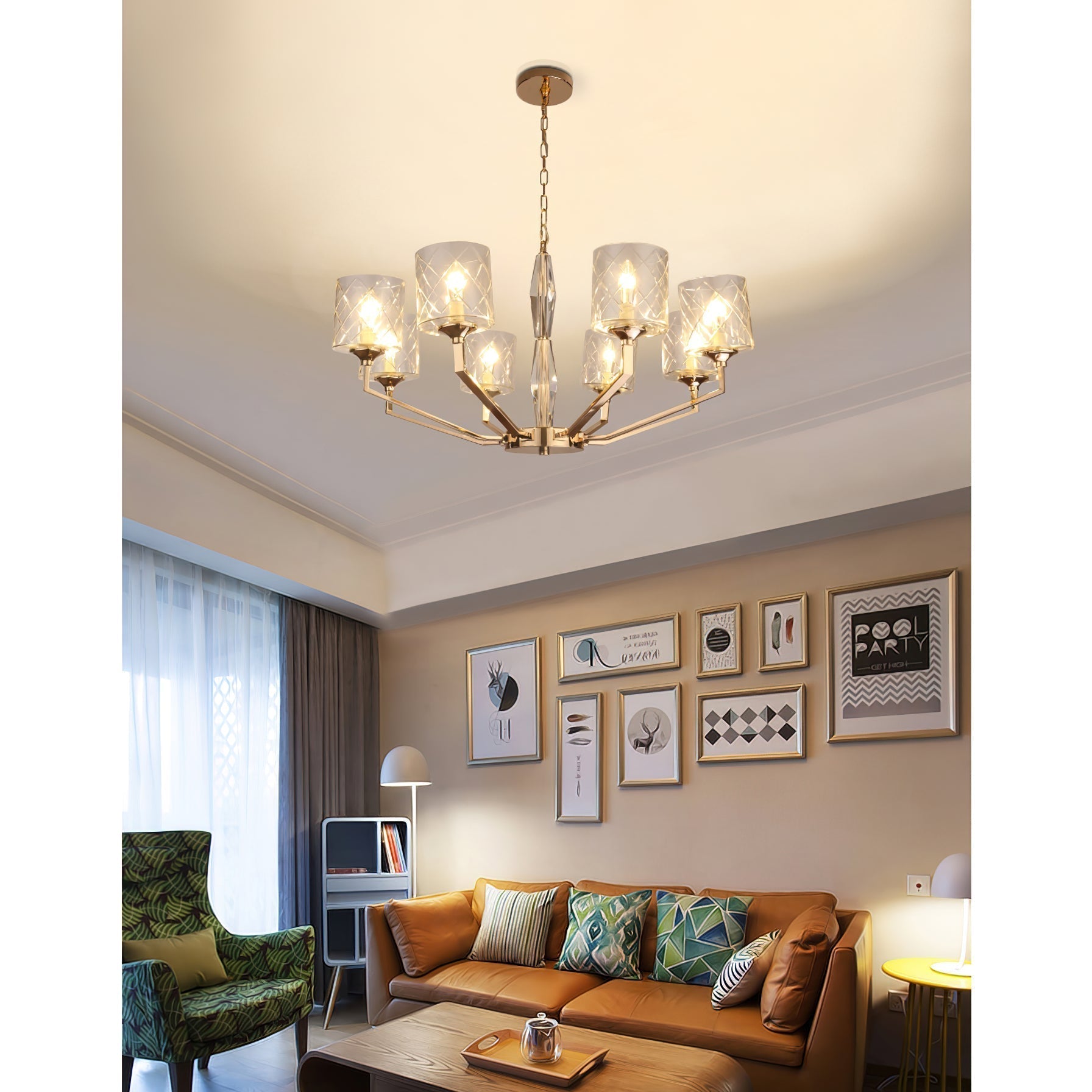 Dew Postmoderner Luxus Messing-Glas-Kronleuchter-Letslighting