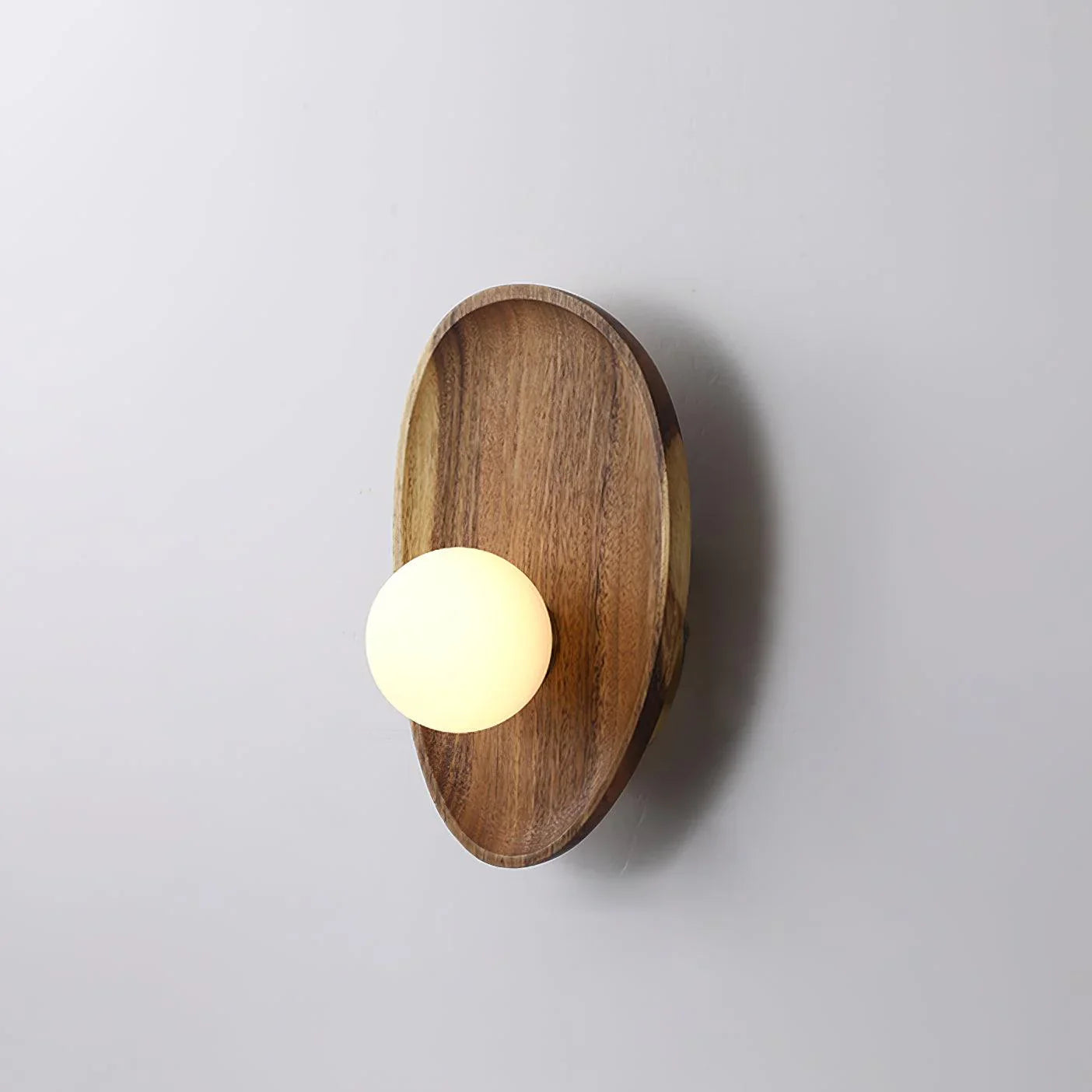 Ligno Wandleuchte aus Naturholz und Glas