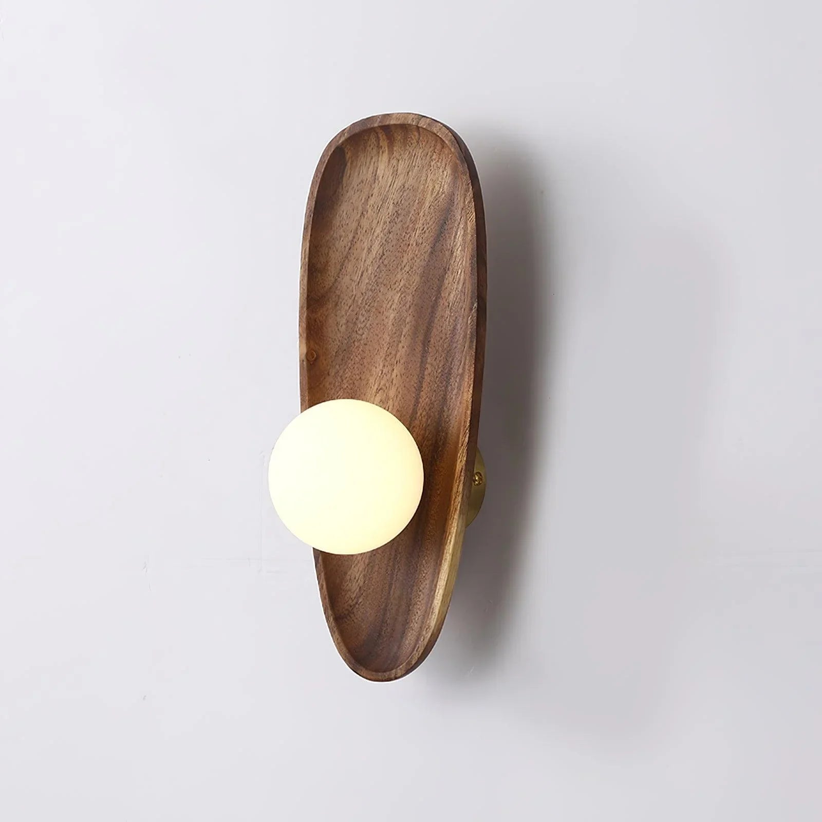 Ligno Wandleuchte aus Naturholz und Glas