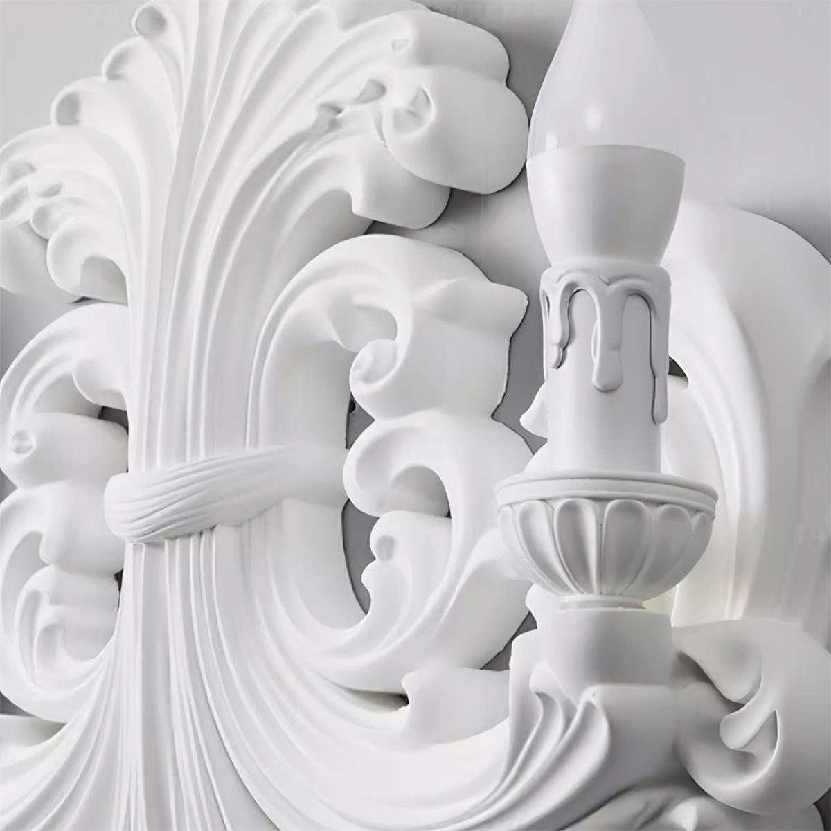 Vellum Skulpturale Wandleuchte Stuck Kerzenarme-Letslighting
