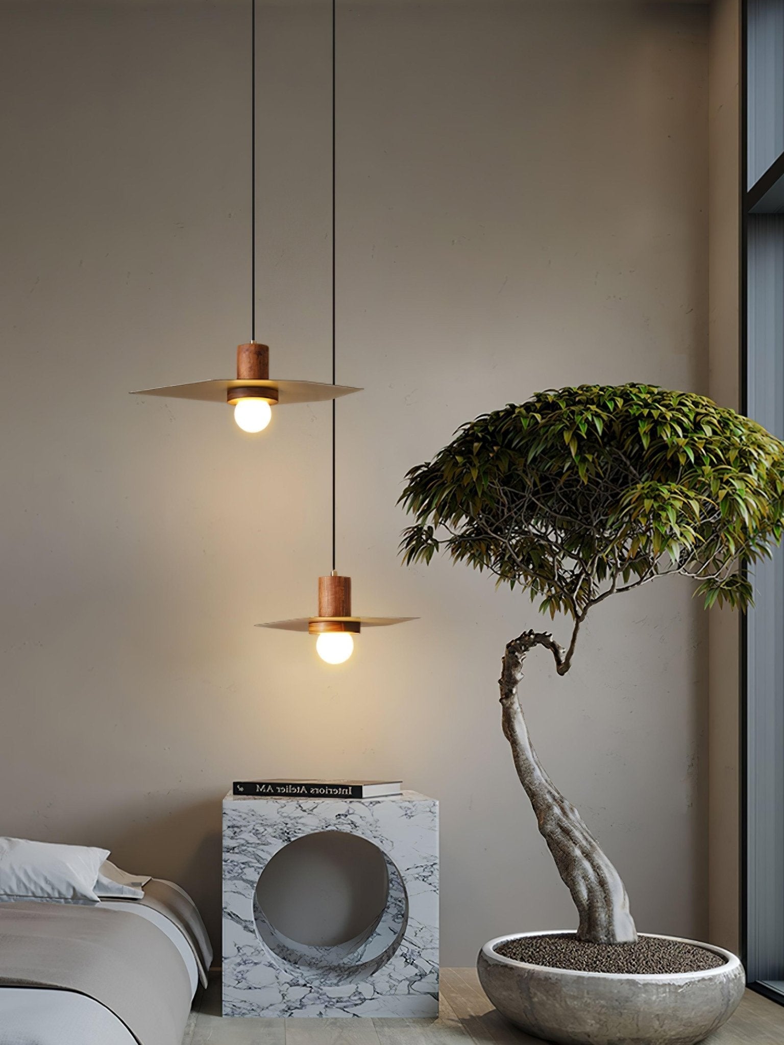 Olvenan Premium Nordic Art Holz Pendelleuchte-Letslighting