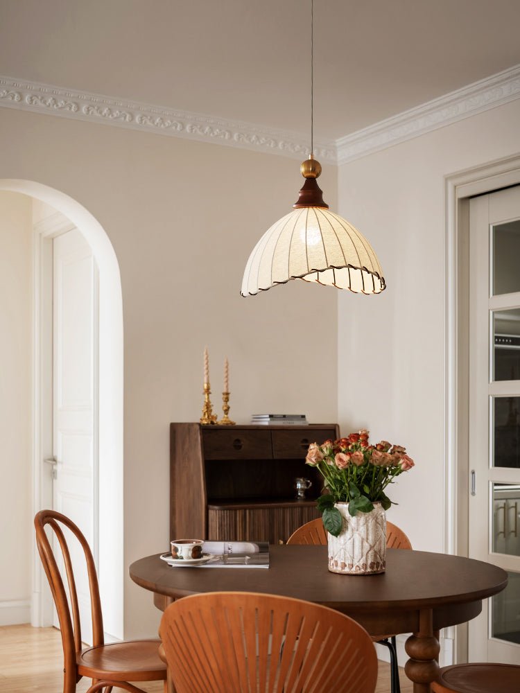 Thalira Holz Stoff Elegant Pendelleuchte-Letslighting