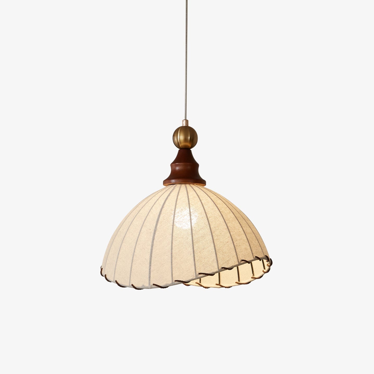 Thalira Holz Stoff Elegant Pendelleuchte-Letslighting