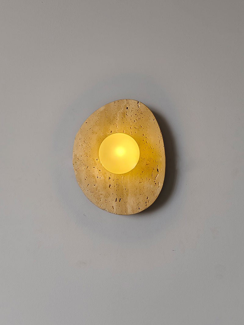 Kest Modern Minimalist Glass Travertine Wall Lamp - Letslighting
