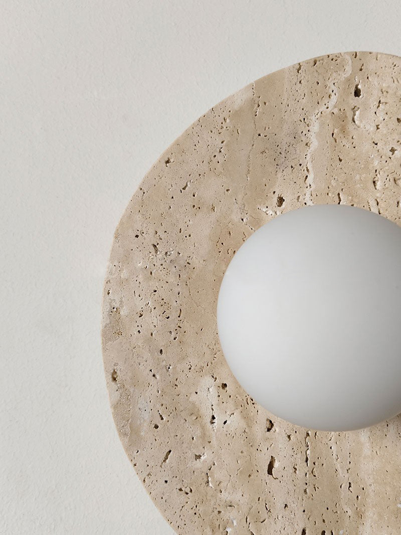Kest Modern Minimalist Glass Travertine Wall Lamp - Letslighting