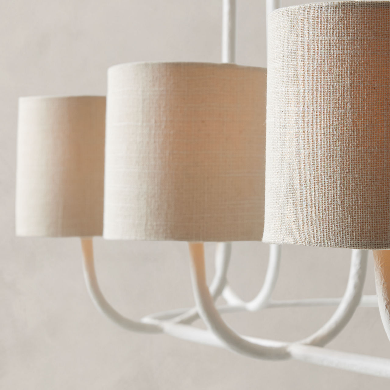 Lithe Vintage Industrie Messing Stoff Kronleuchter-Letslighting