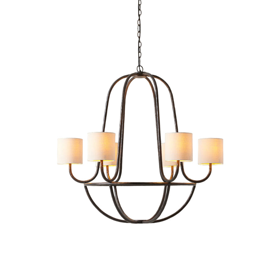Lithe Vintage Industrie Messing Stoff Kronleuchter-Letslighting