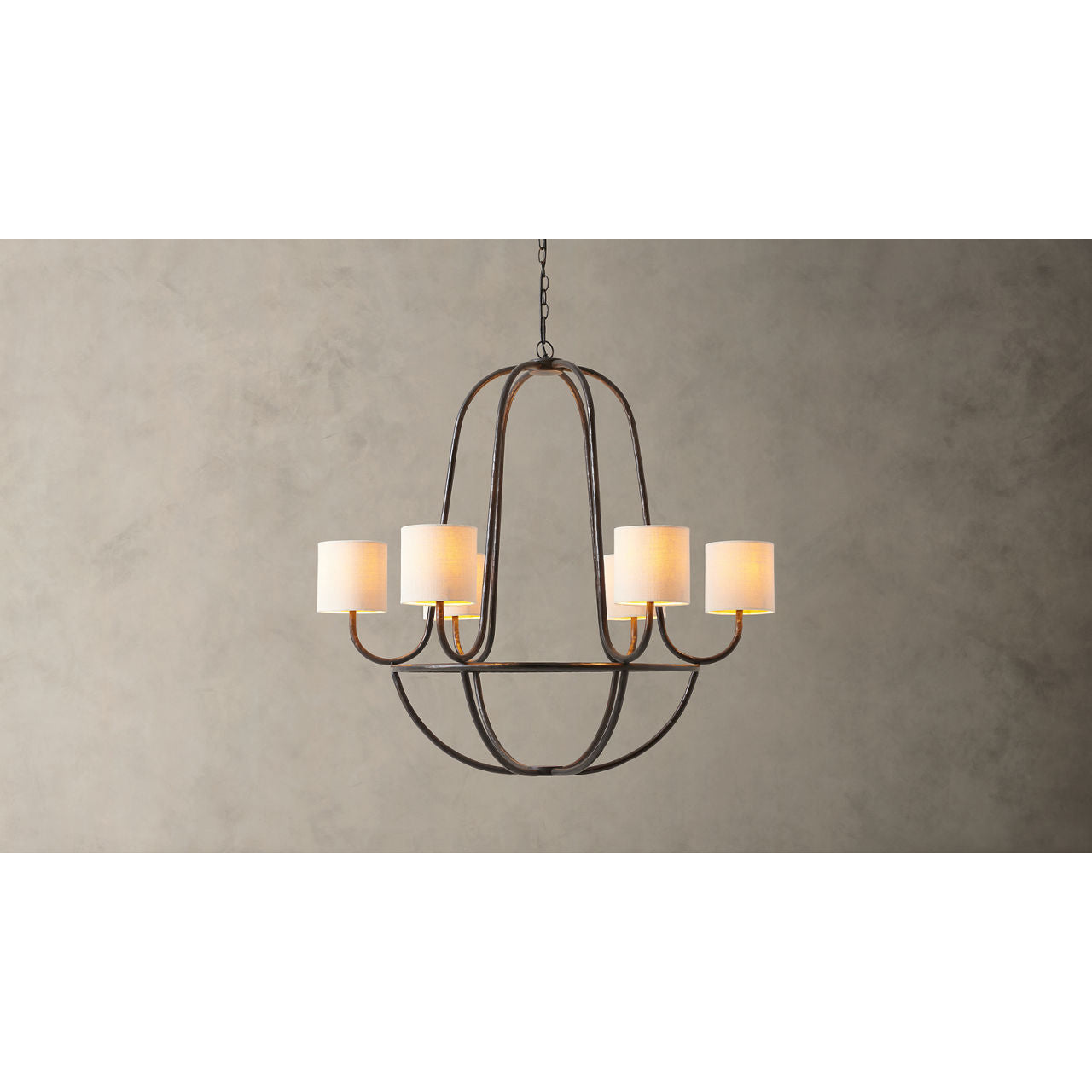 Lithe Vintage Industrie Messing Stoff Kronleuchter-Letslighting