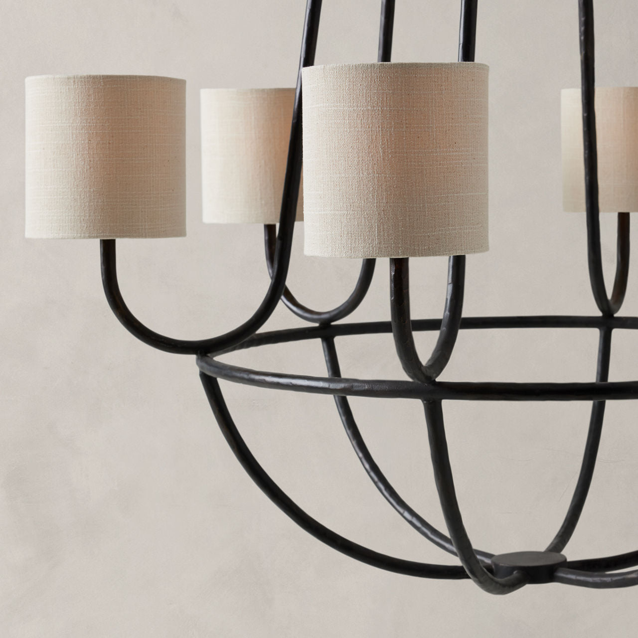 Lithe Vintage Industrie Messing Stoff Kronleuchter-Letslighting