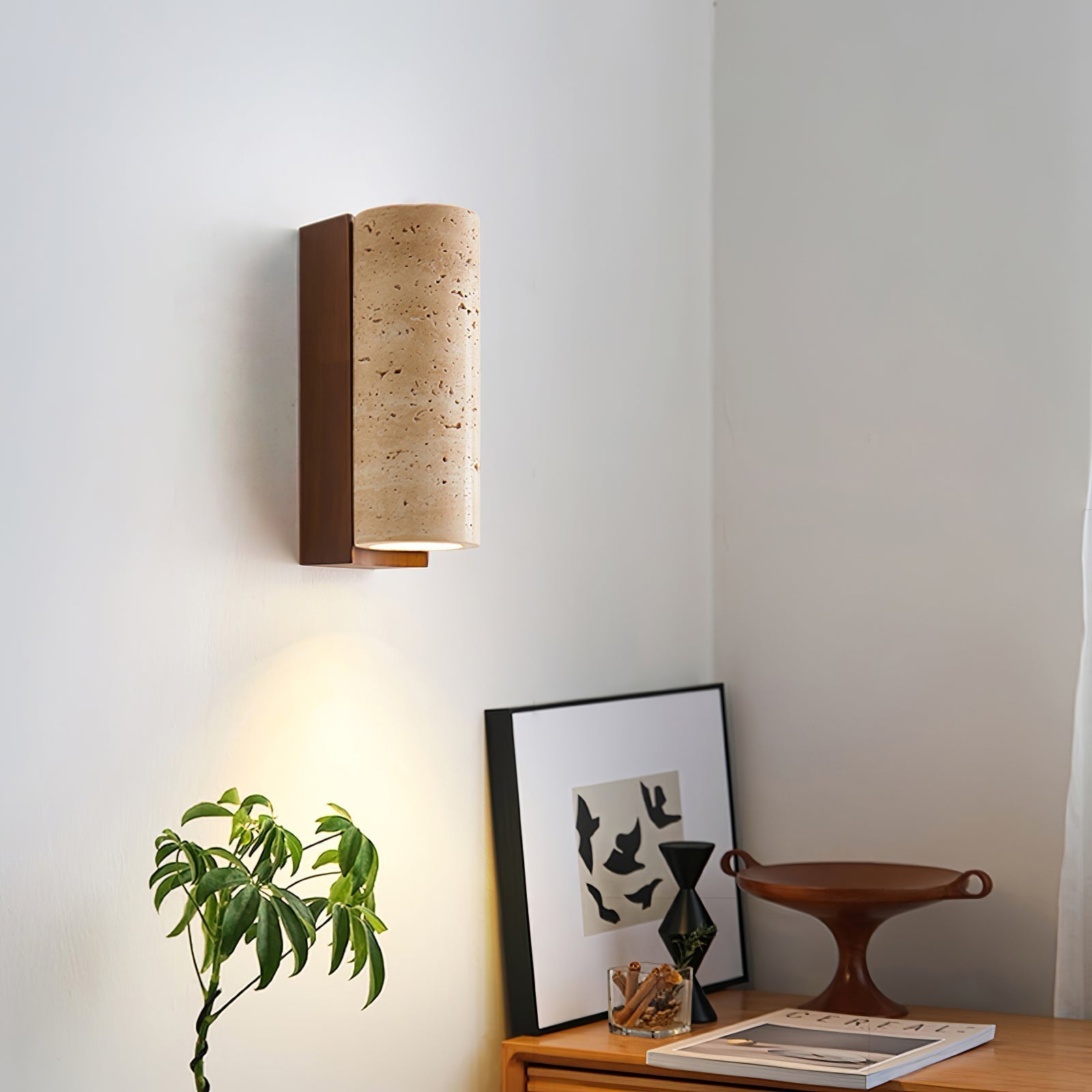 Lysandra Cylindrical Travertine Wall Light - Blowlighting