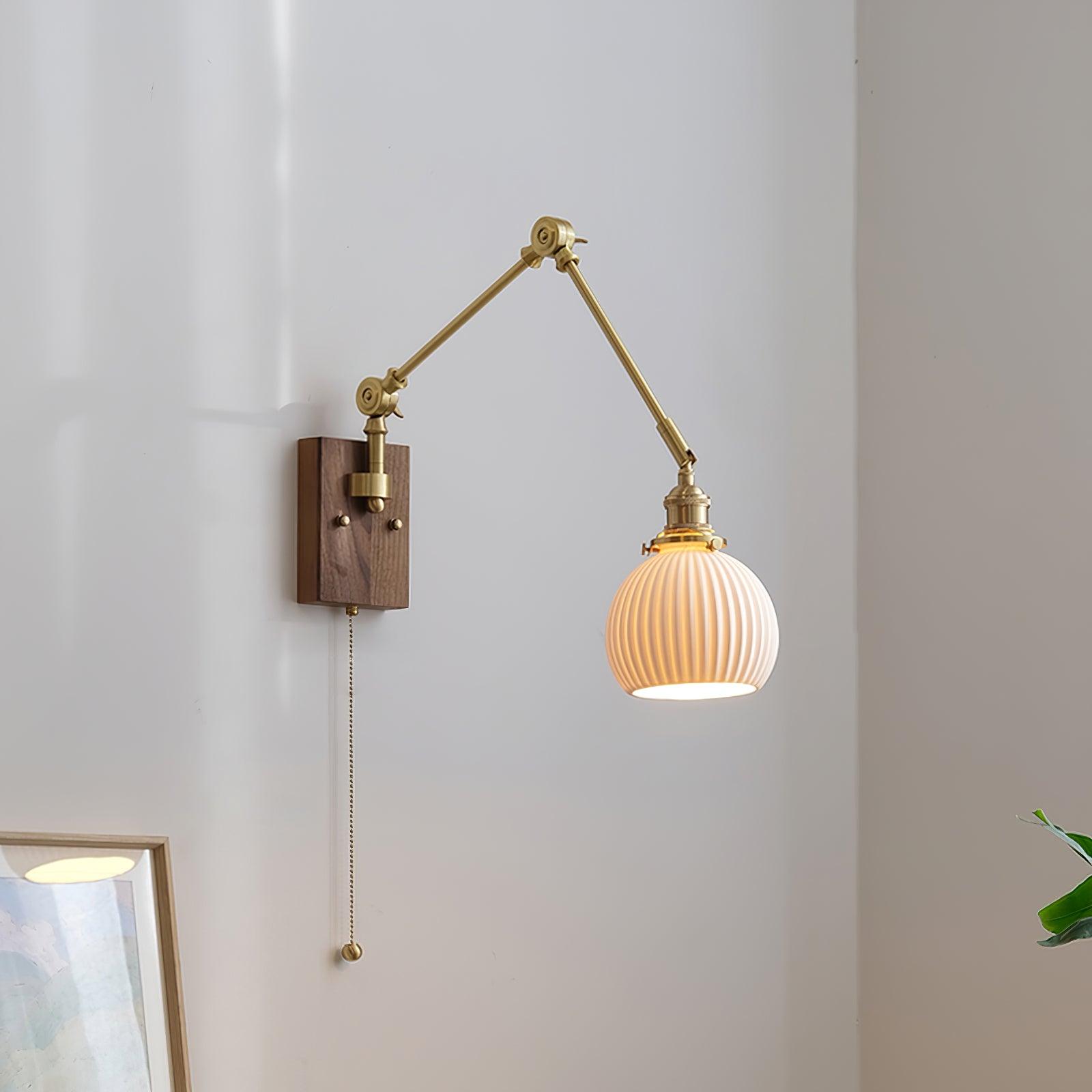 Brione Vintage Holz Wandleuchte-Letslighting